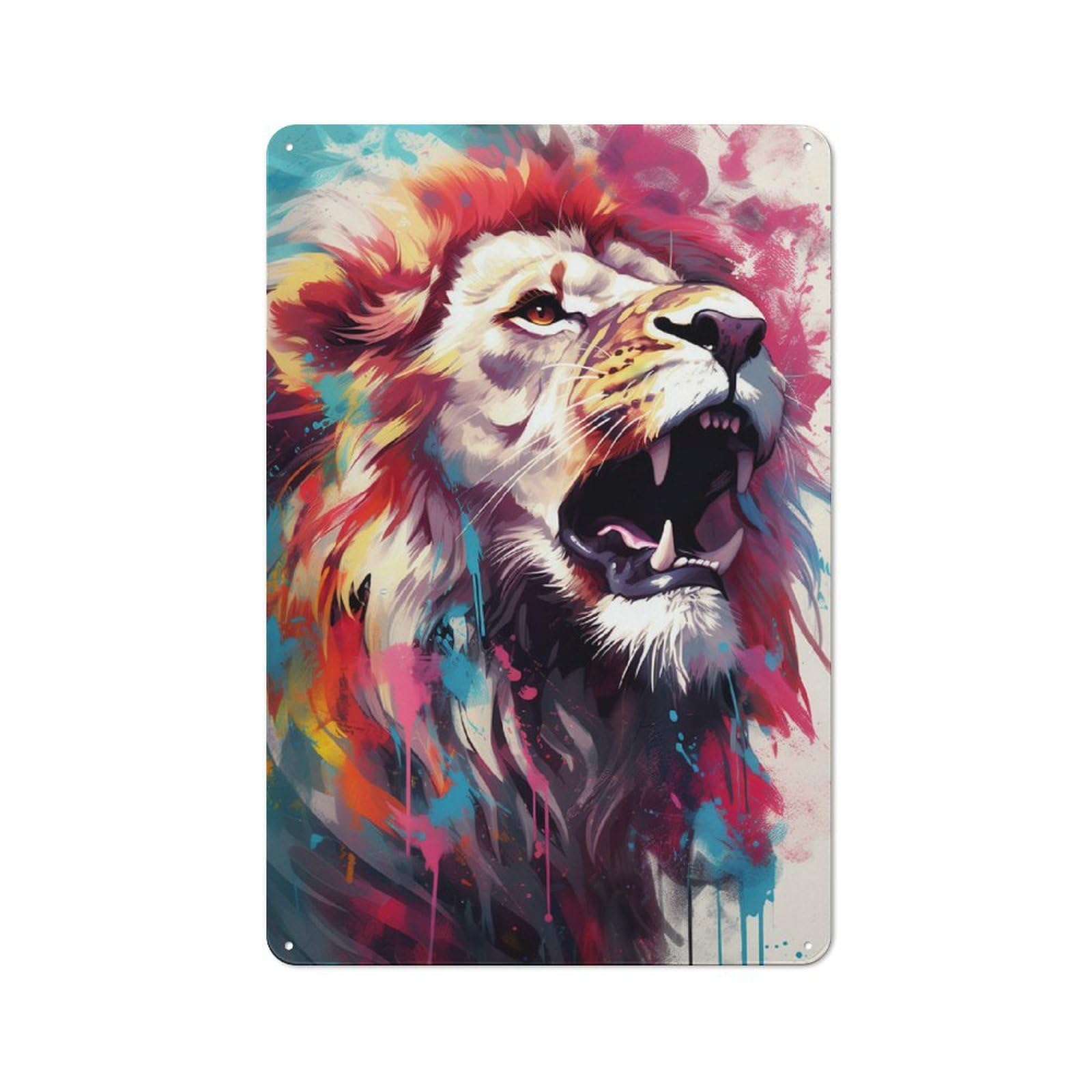Kitchen Metal Sign with The Kings Roar Design 30x20cm, Cosy Kitchen Wall Decor for Bakery, Diner, Cafe Or Family Room