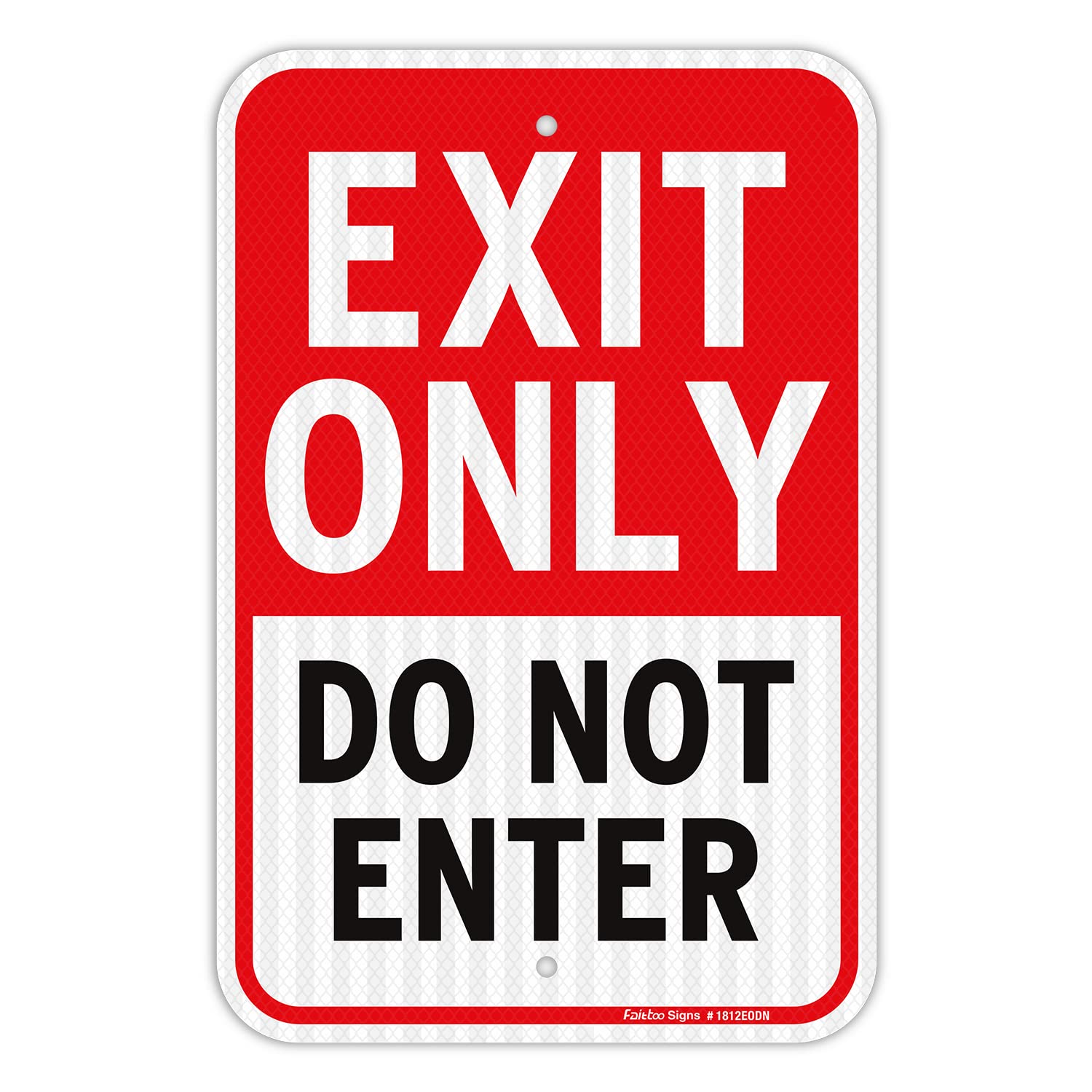 Faittoo "Exit Only Do Not Enter" Schild – Reflektierendes Aluminiumschild, 45,7x30,5 Cm, 2 Stück, Für Innen/außen