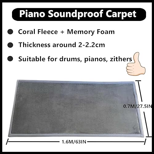 Miniatura 7 de Alfombra insonorizada para piano, protector de alfombra de pianoalfombra amortiguadora de sonidoalmohadillas acústicasalfombrilla de piso a prueba