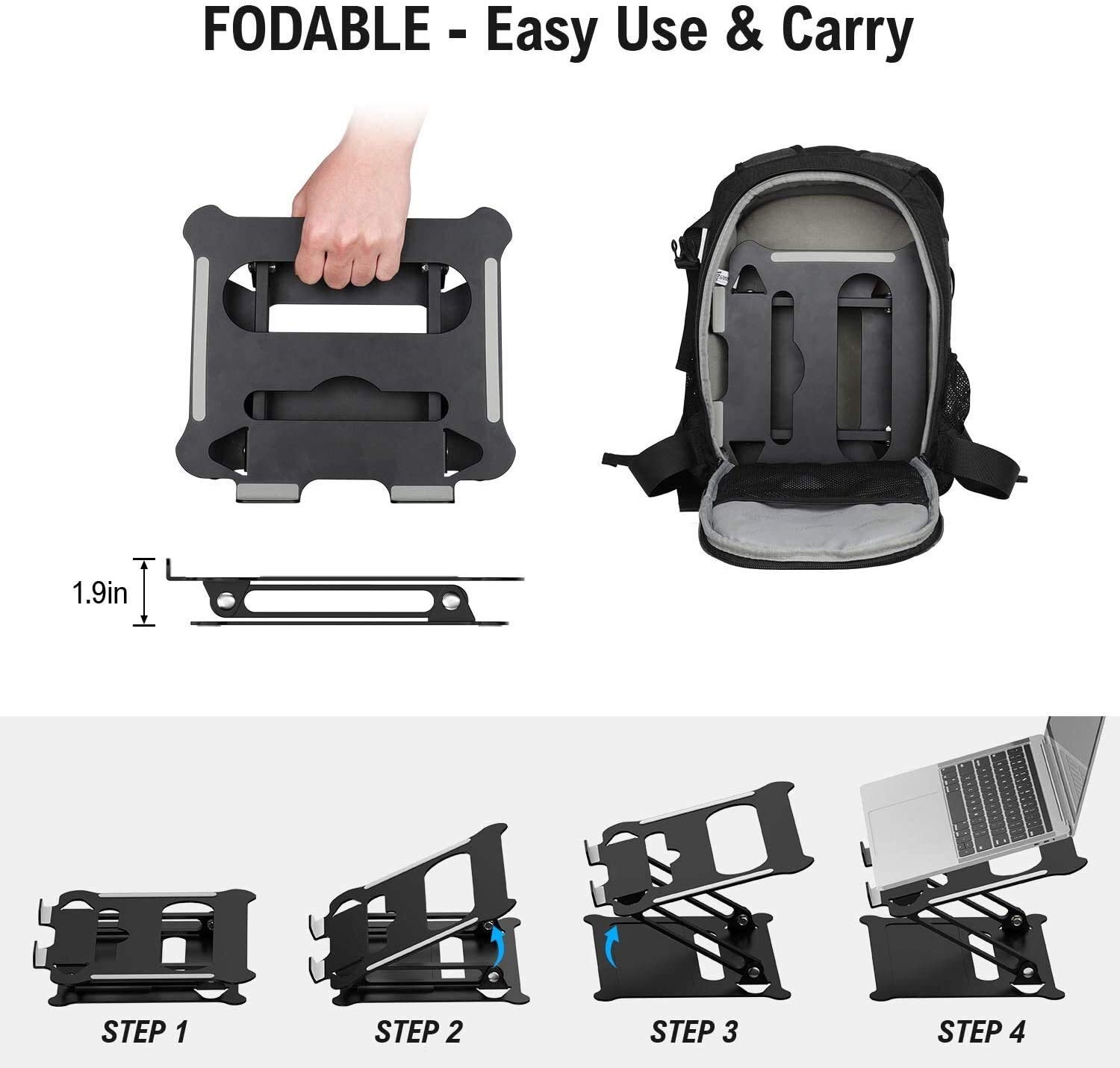 Supporto for Laptop da scrivania, Supporto for Laptop Regolabile, Supporto ergonomico for Computer Portatile