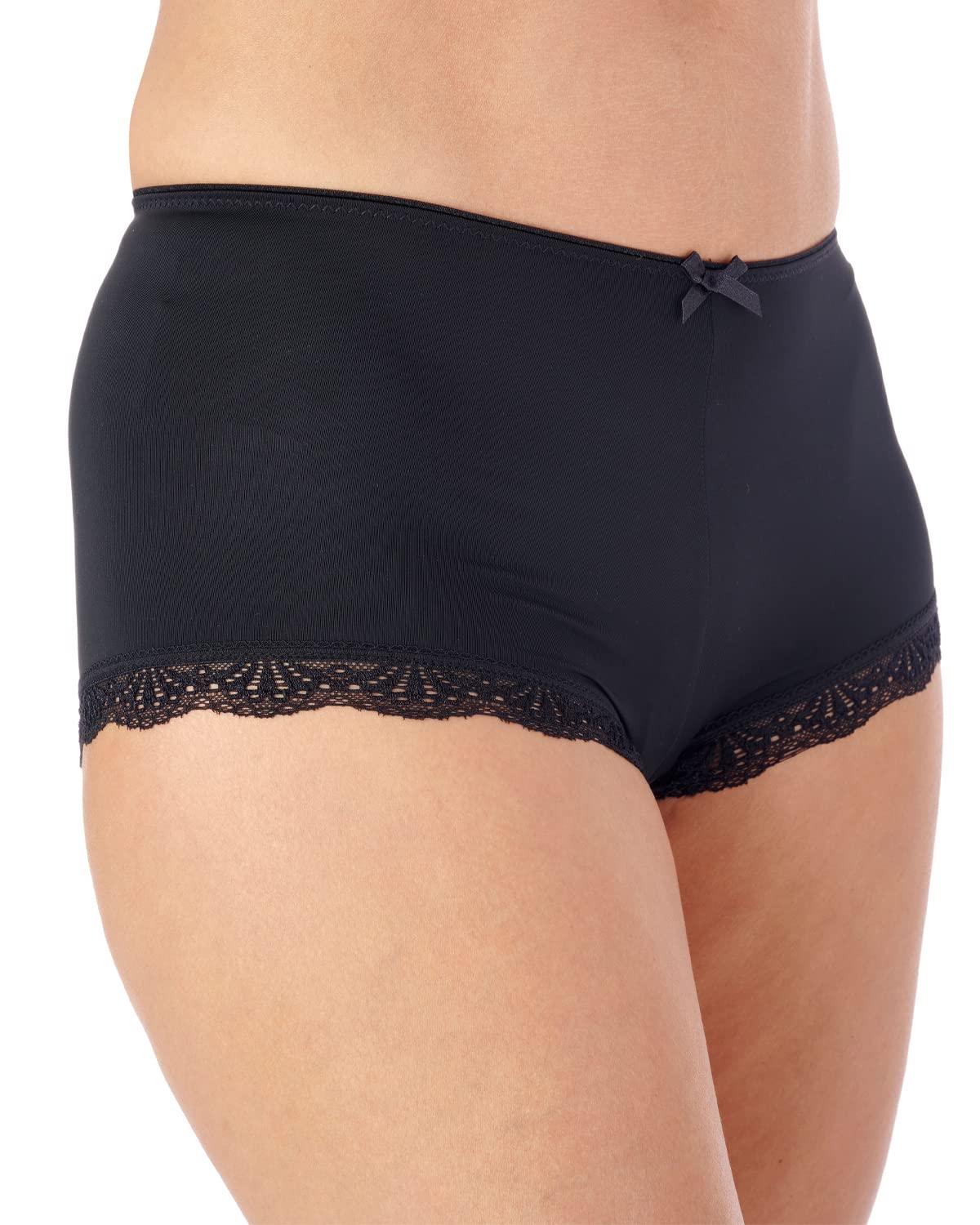 Slenderella Women's Black Gaspe Microfibre Short Gl2718 16