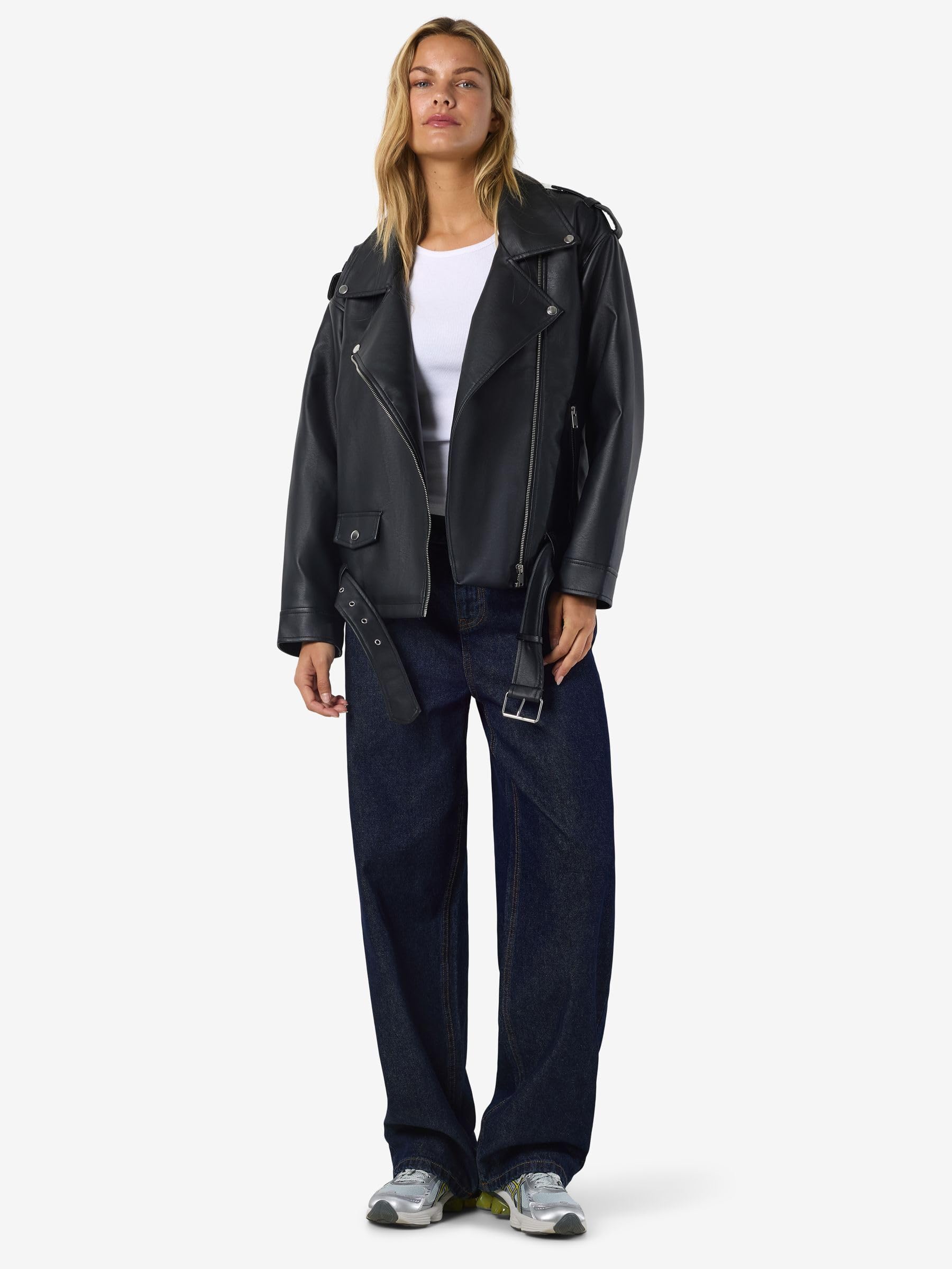 Noisy May Nmpaulina Noos - Giacca Da Motociclista Oversize Giacca in ecopelle Donna