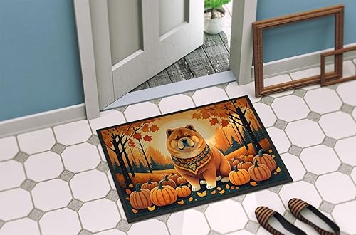 Miniatura 4 de Caroline's Treasures DAC1037MAT Chow Chow Fall Doormat 18x27 Front Door Mat Indoor Outdoor Rugs for Entryway, Non Slip Washable Low Pile, 18H X 27W