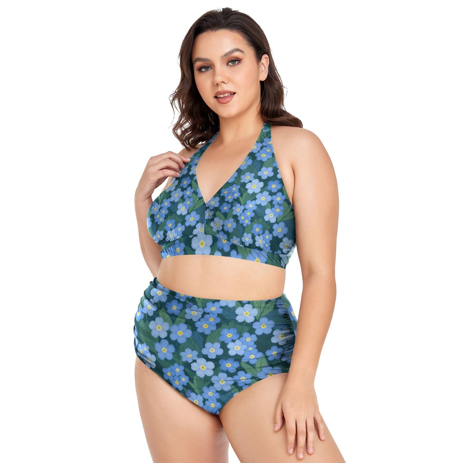 FRODOTGV Curvy - Costume da bagno a due pezzi da donna, taglia L-4XL