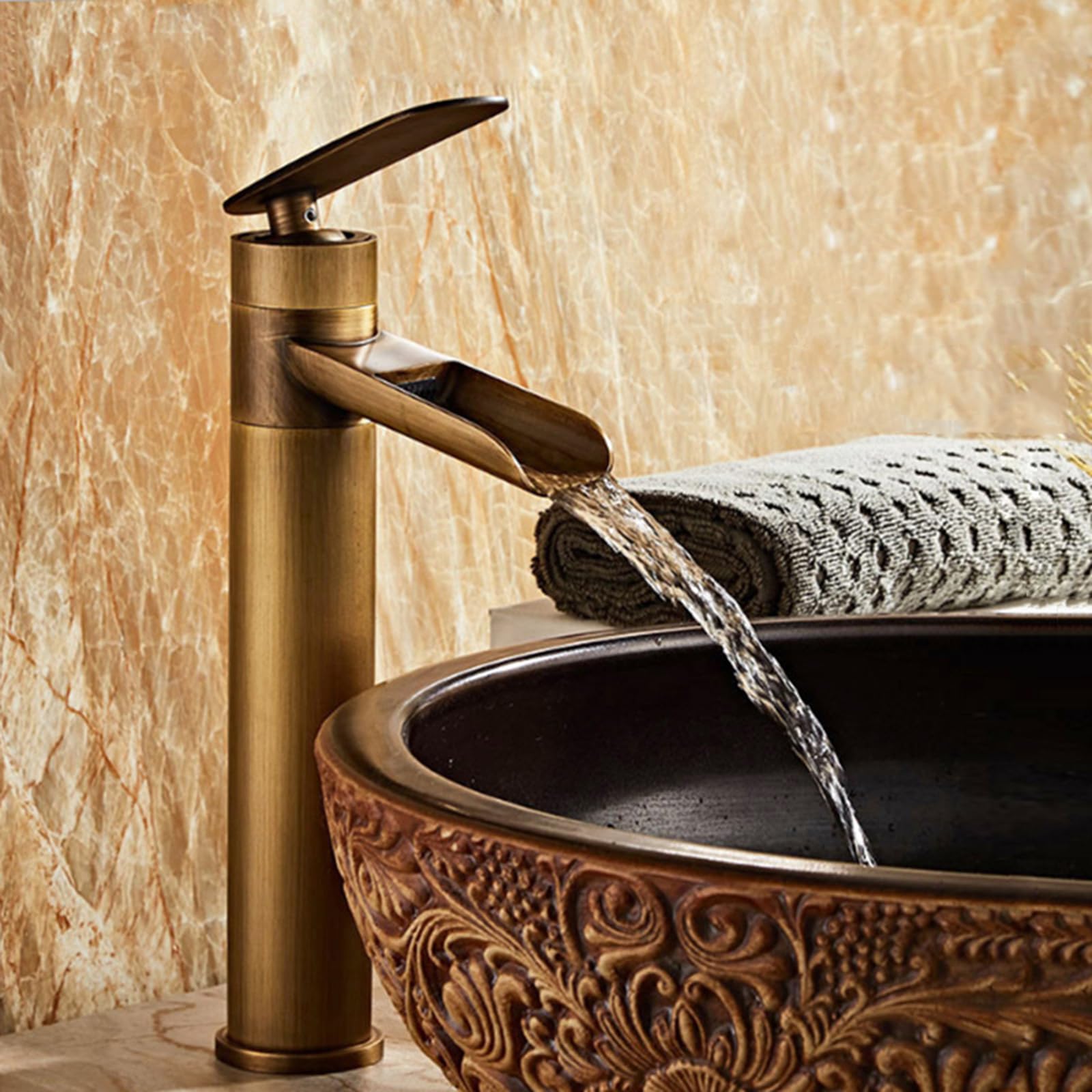 ANVLOJRIH Bathroom Sink Taps Basin Mixer Tap Bathroom Faucets Mixer Antique Hot and Cold