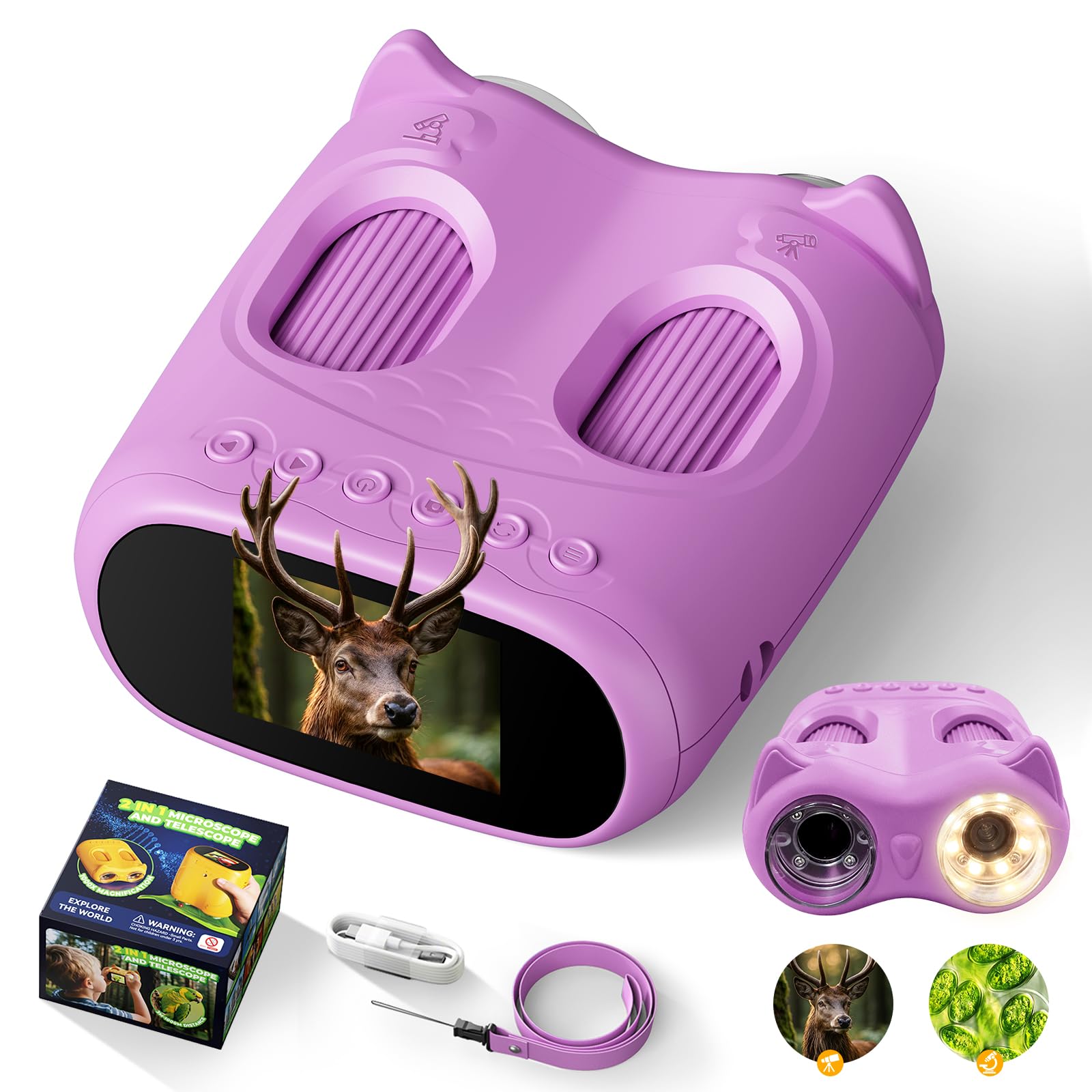 ARNSSIEN 2-in-1 Kids 1000x Microscope & Telescope, Science Kit for kids
