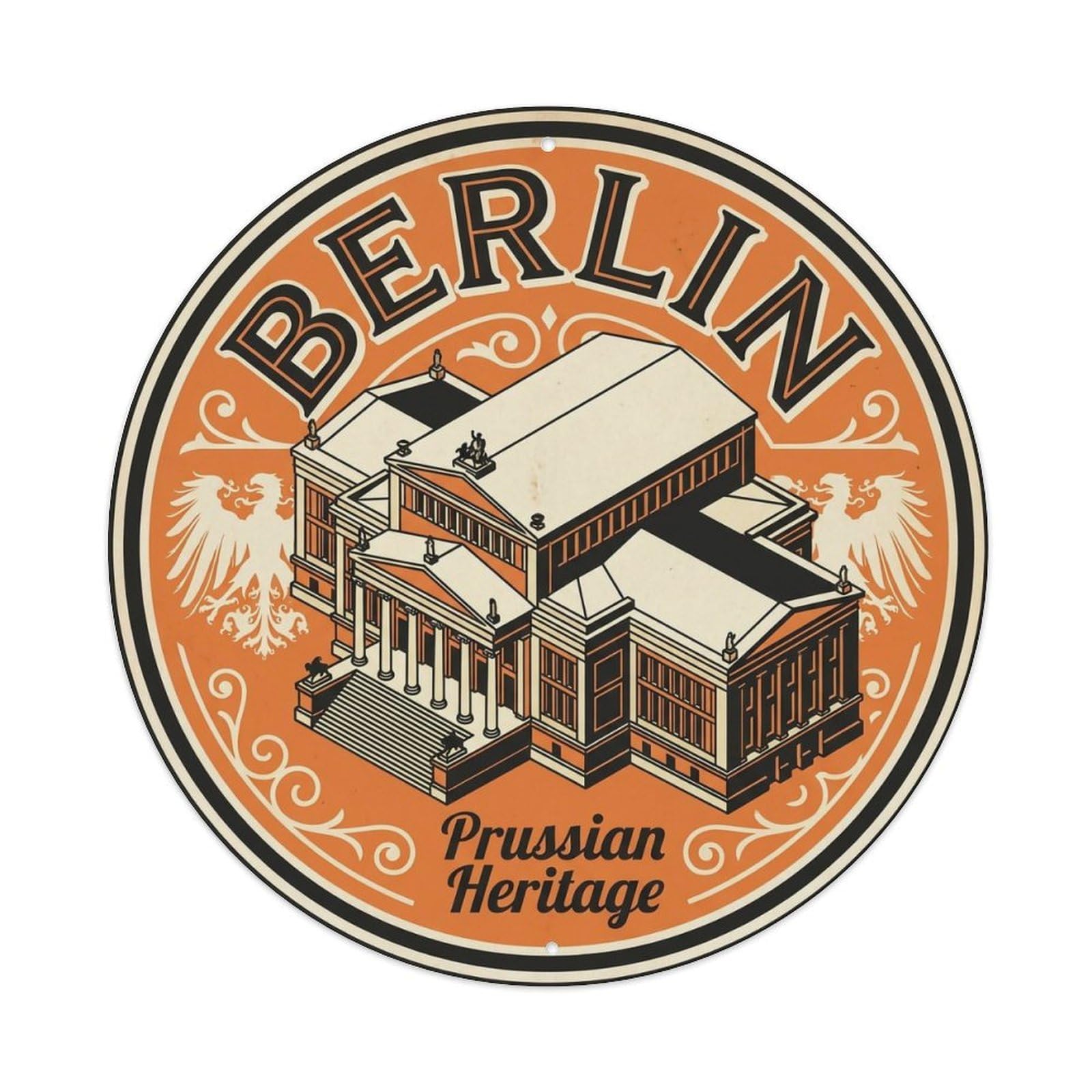 Vintage Travel Berlin Germany Theater 1 Metal Tin Sign
