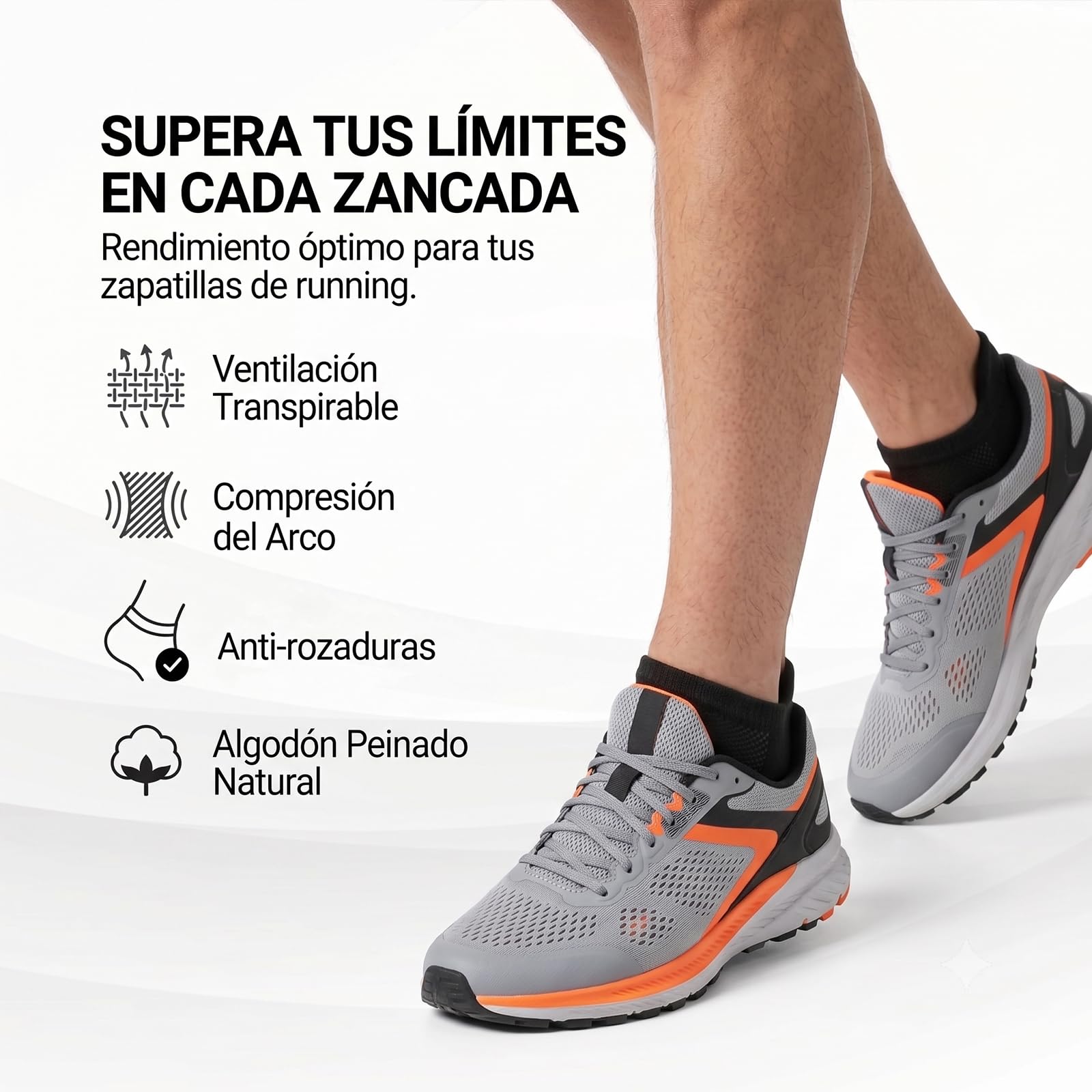 Calcetines Tobilleros Hombre - 5 Pares Corto Verano Algodón Transpirable Ideales para Deporte Running