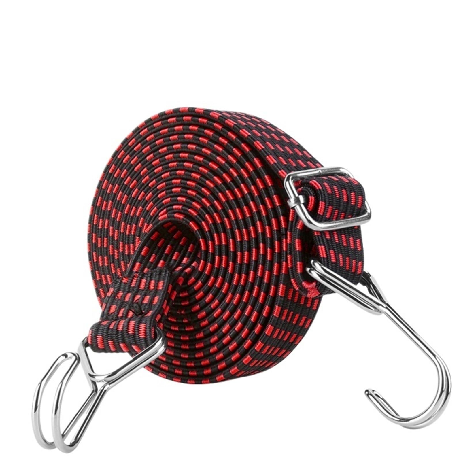 Pack of 2 Bungee Cords With Hooks, 1/2/3/4/5m Long Elastic Bungee Straps, for Luggage Camping Roof Racks Motorcycle Tarps(3m red-black)