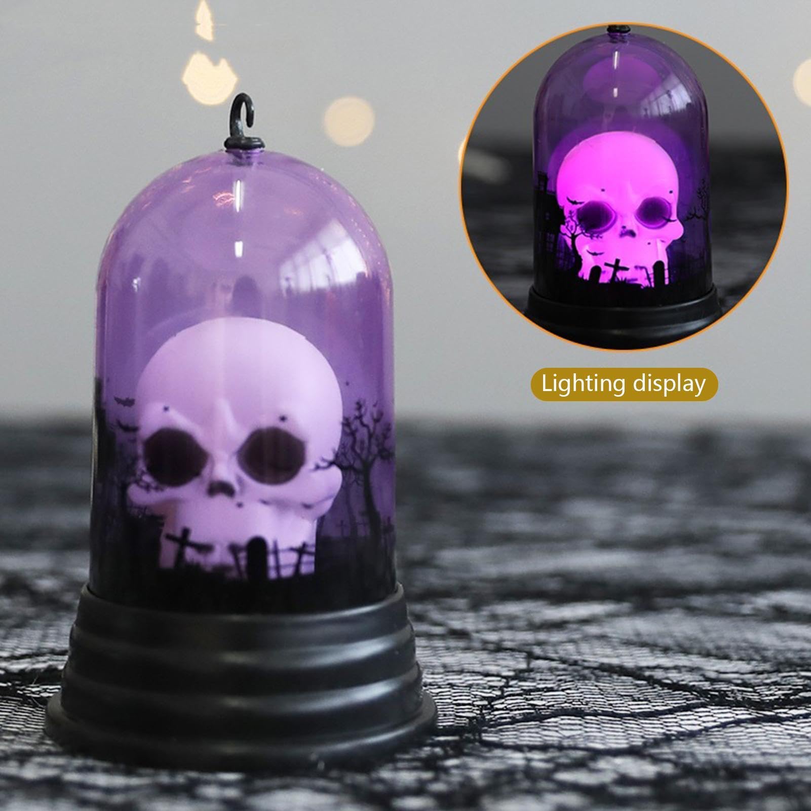 Lámpara de calavera centros de mesa decorativos de calabaza de Halloween de