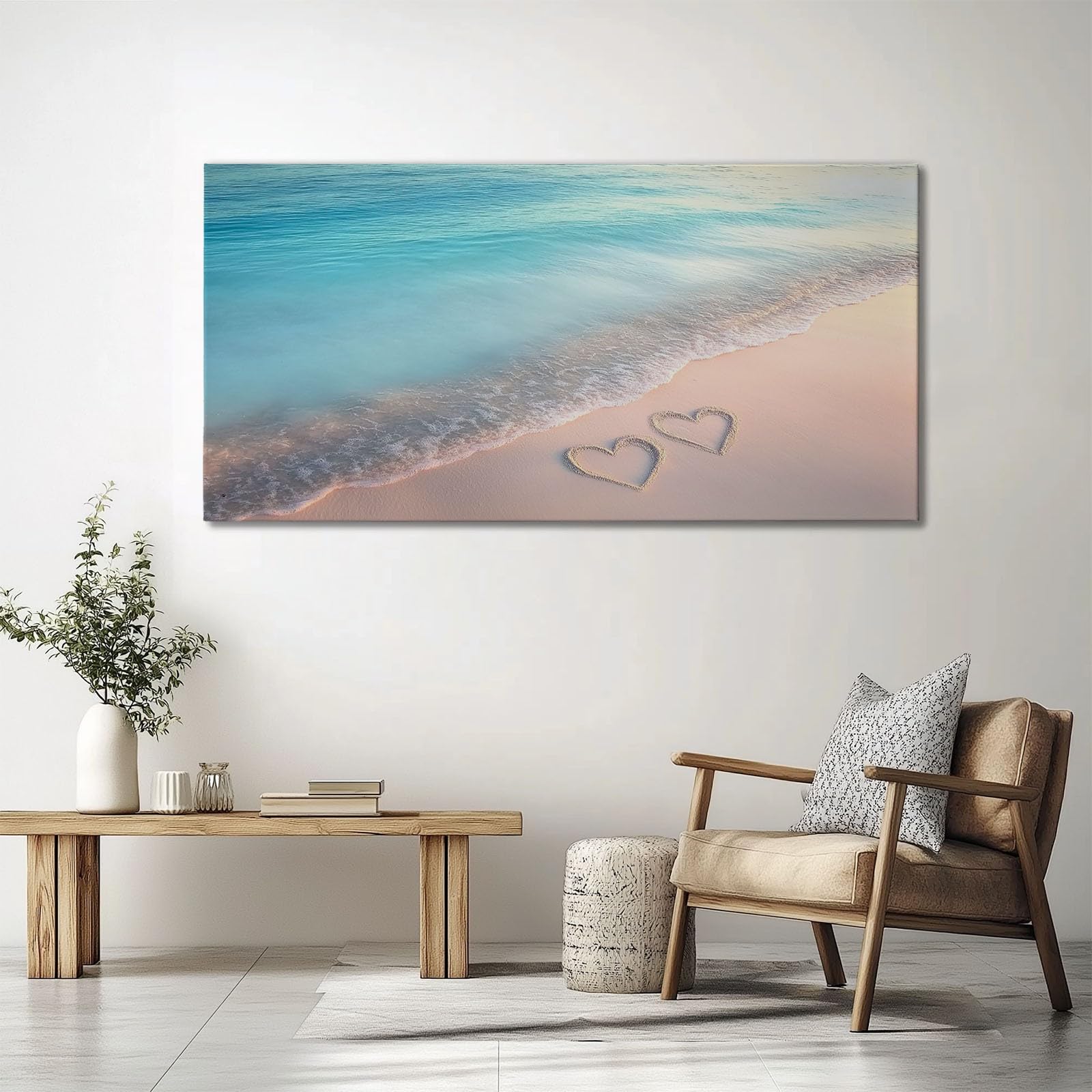 Genérico Cuadros En Lienzo Amor De Playa Azul Cuadros Decoracion Pared Modernos Para Salón Dormitorio Comedor Oficina Sin Marco