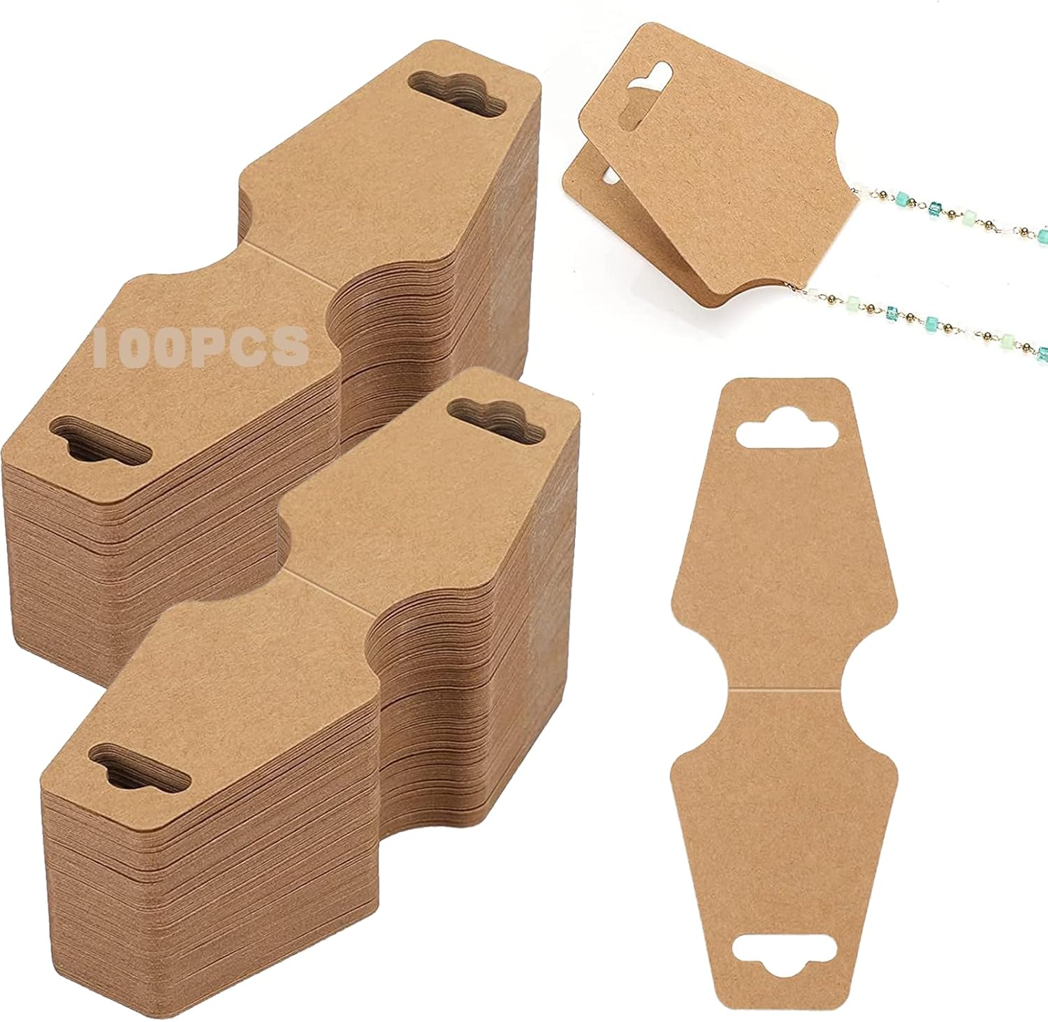 100Pcs Kraft Paper Earring Display Cards Convenient Jewellery Display