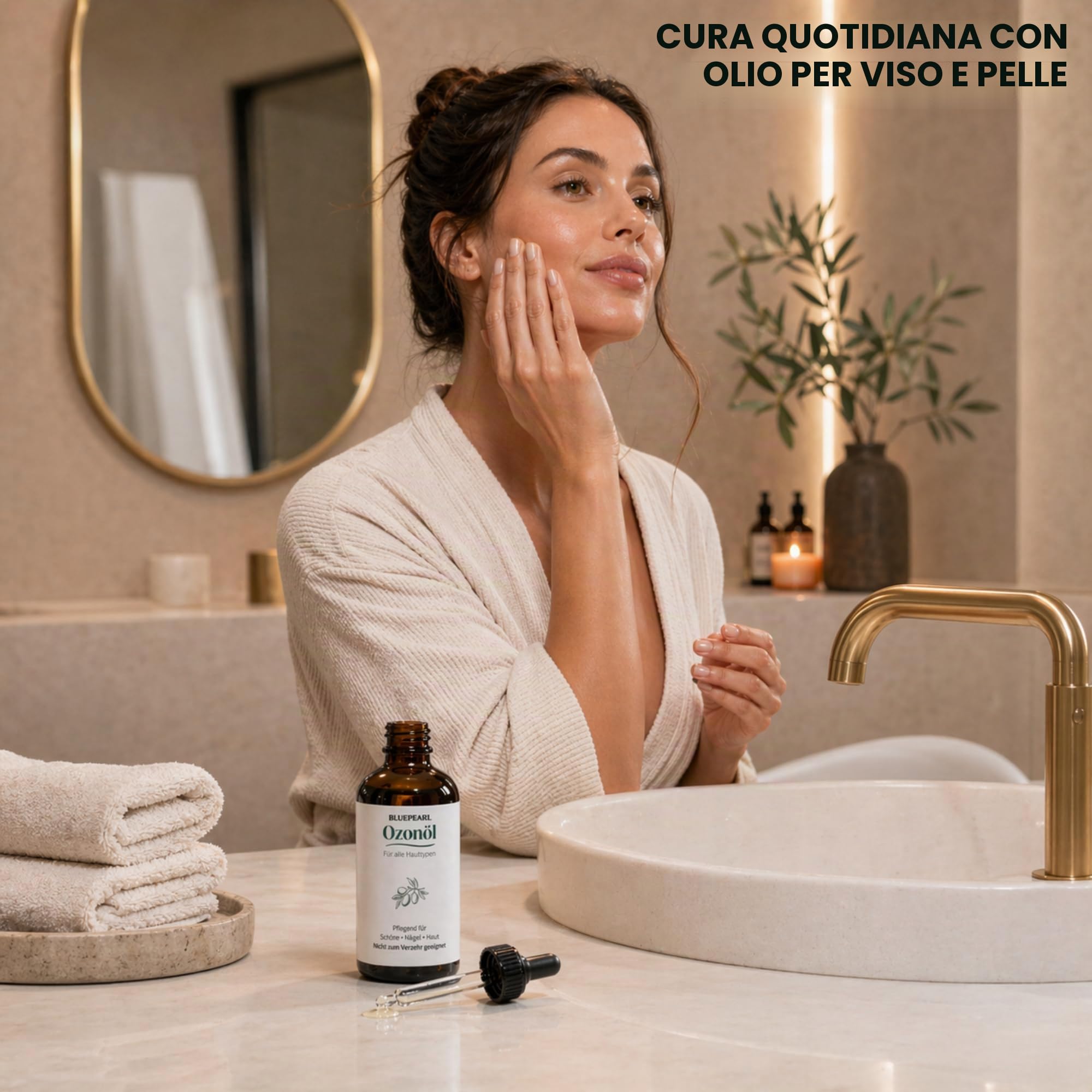 Olio di ozono, 100 ml, olio d'oliva naturale con ozono, prodotto in Austria, contro acne, imperfezioni della pelle, infezioni fungine, punture di insetti, imbottigliato a mano e ozonizzato per 48 ore