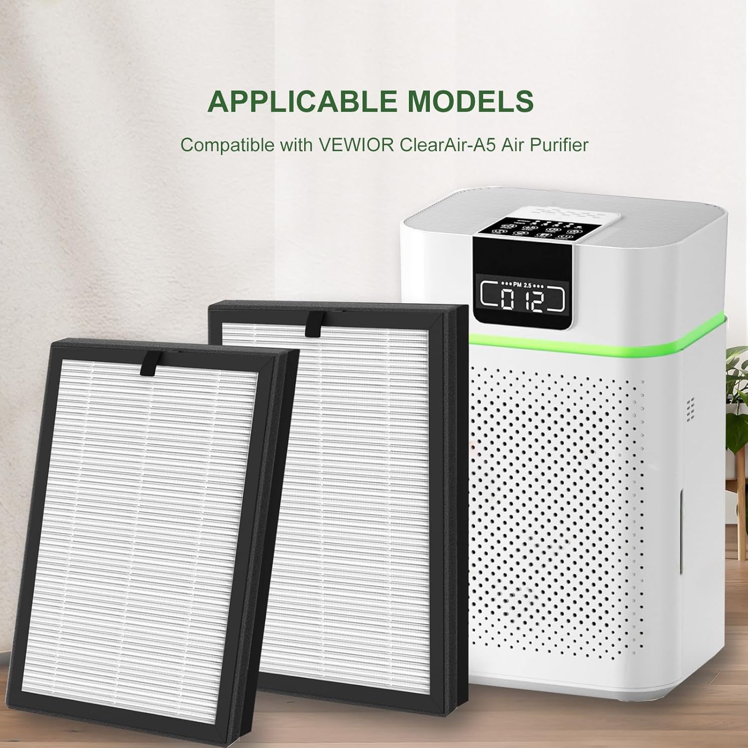 2 Pack ClearAir-A5 Replacement Filter Compatible with VEWIOR ClearAir-A5 H13 True HEPA Air Cleaner for Wildfire, smoke, Pets, Pollen and Odor - Image 2