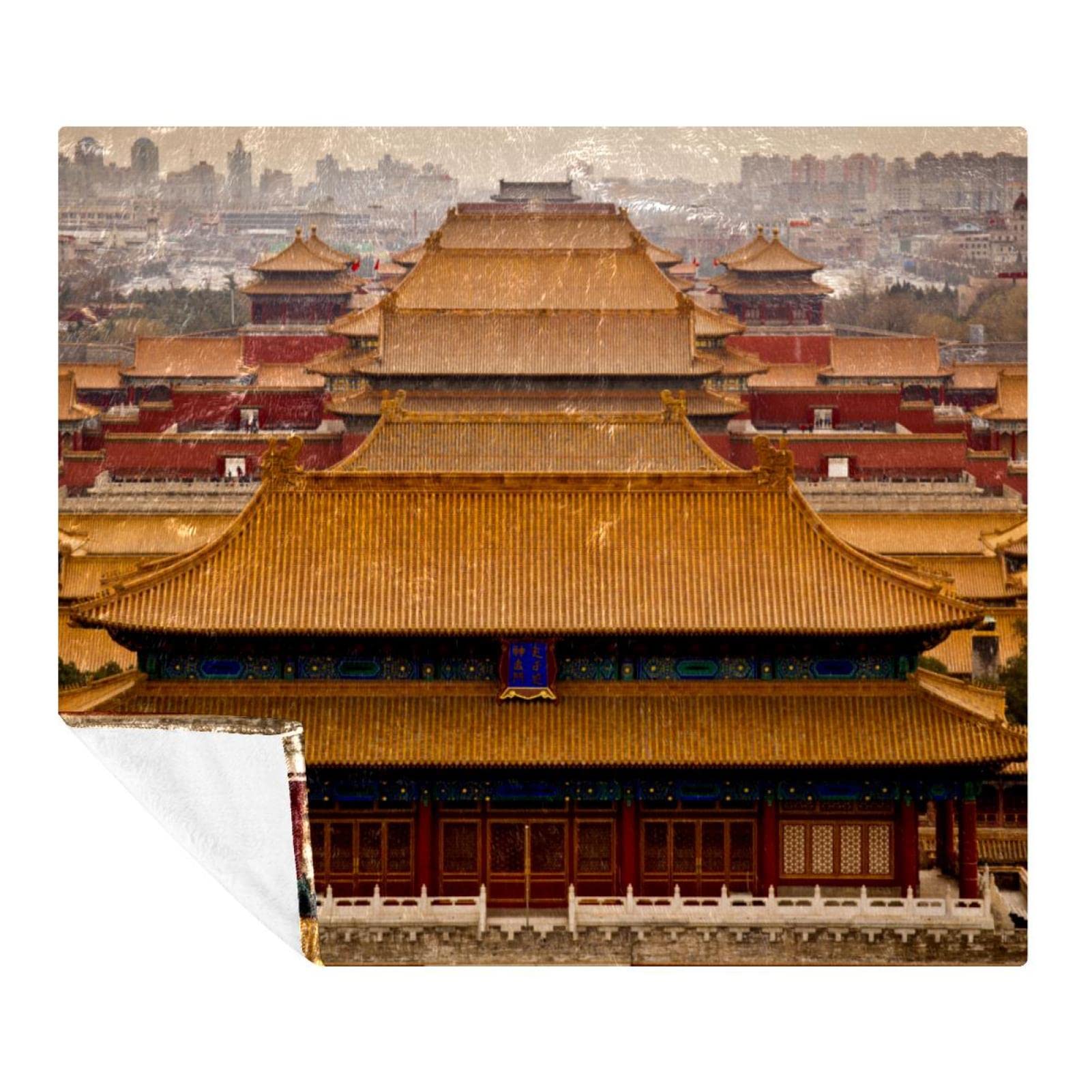 Forbidden City Beijing polarowy koc narzutowy, super miękki luksusowy koc pościelowy