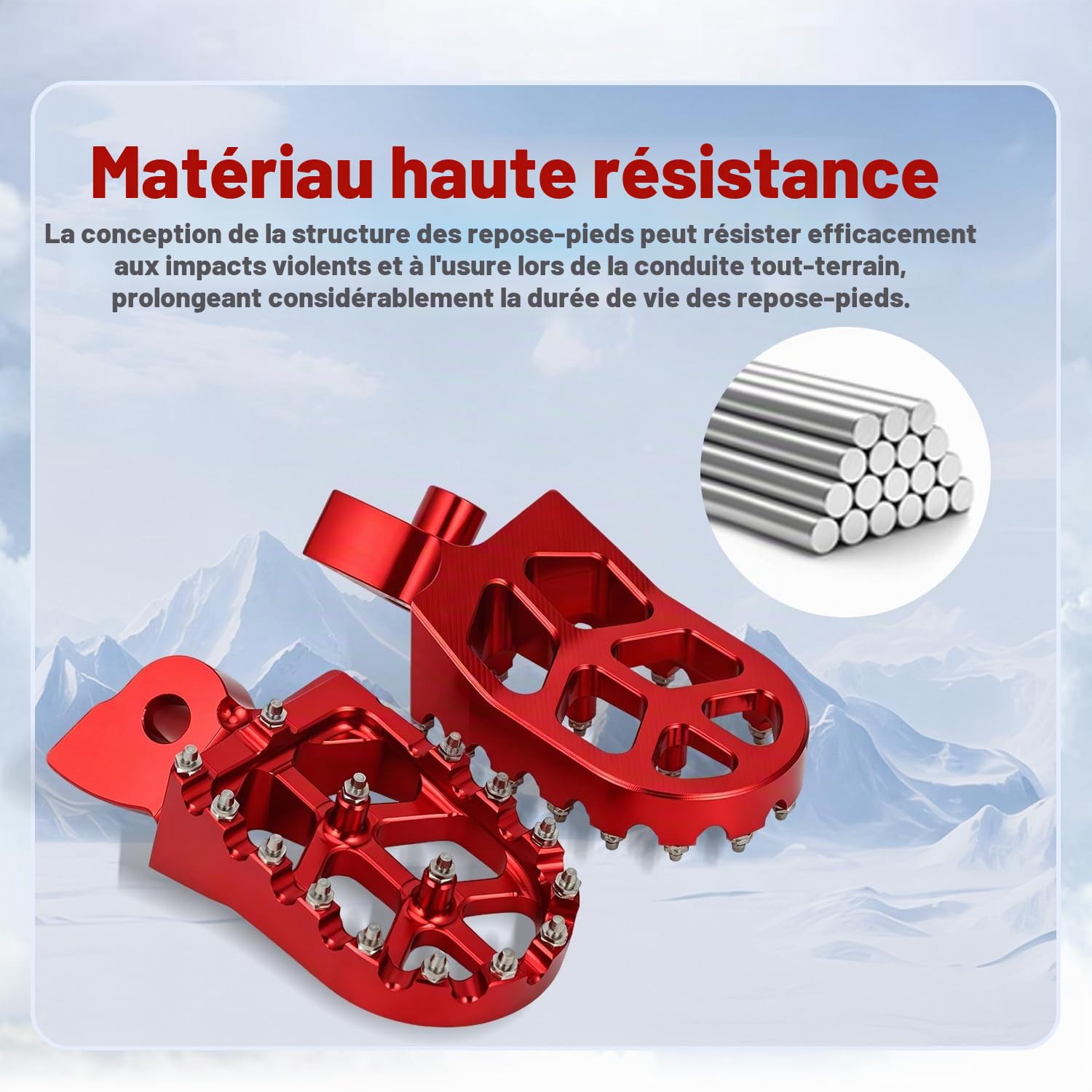 Cale Pied Moto, Repose-Pieds pour-Compatible avec Plusieurs Modèles -Rouge | pour SMS125 SM400R 449 SMR/TC/Te 450 510 511 570 SM450R SM450RR SM510R SM610R