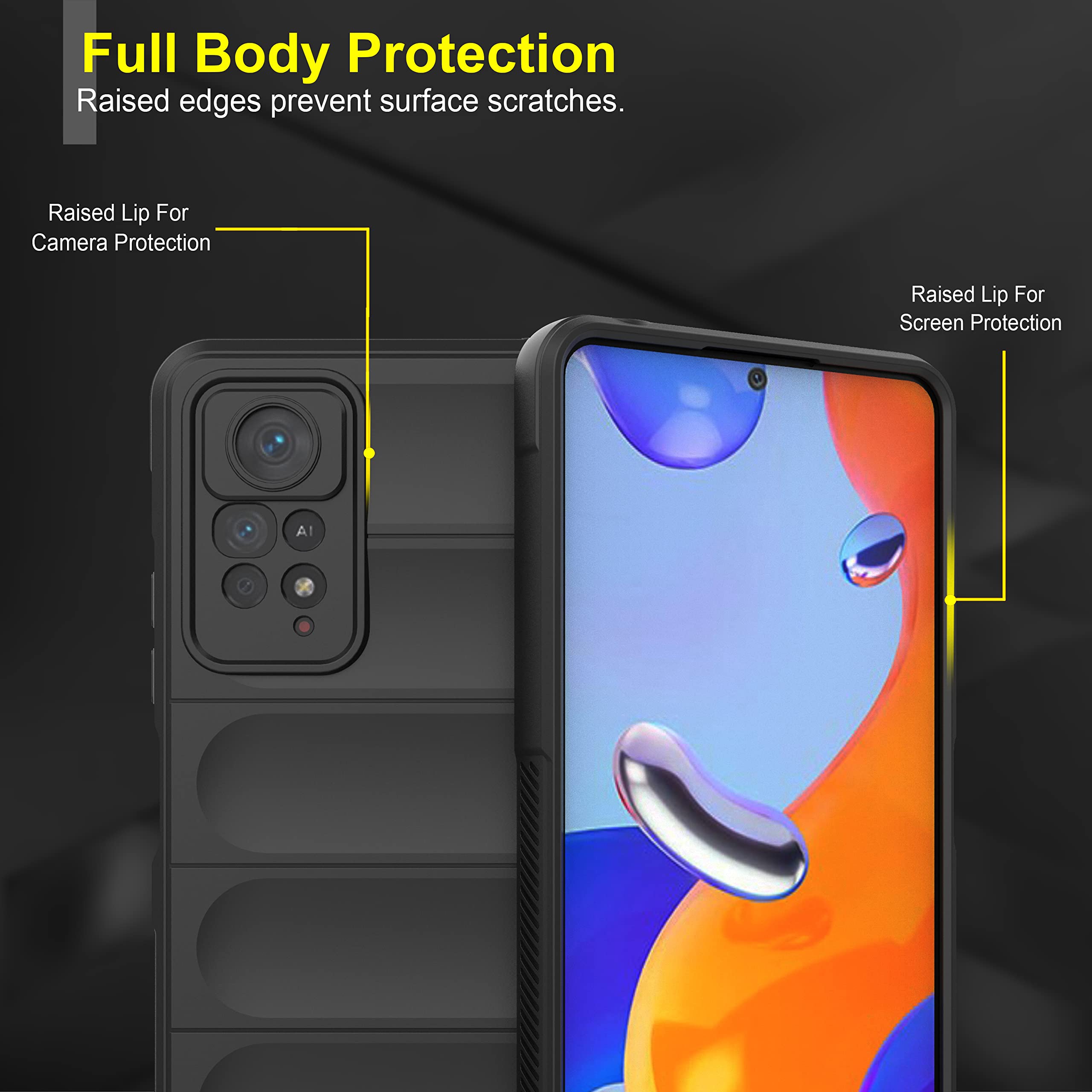 Zapcase Back Case Cover for Mi Redmi Note 11 Pro Plus 5G | Compatible for Mi Redmi Note 11 Pro Plus 5G Back Cover | Liquid Silicon Magic Case with Camera Protection | Black 1