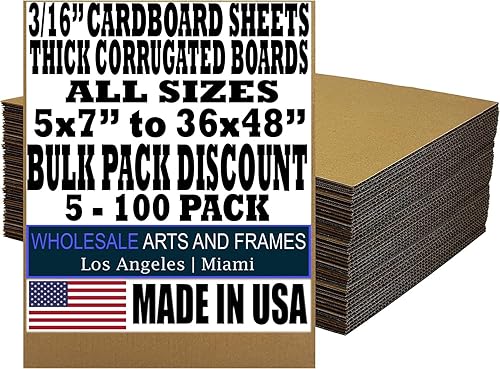 Hojas grandes de cartón corrugado, 16 x 16, paquete de 10, 316 de grosor. Ideal para respaldar objetivo. Panel de láminas corrugadas