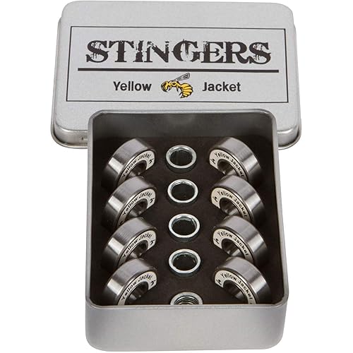 Yellow Jacket - Paquete de 8 Rodamientos profesionales de alta calidad para patineta skate o longboard, 608, ABEC