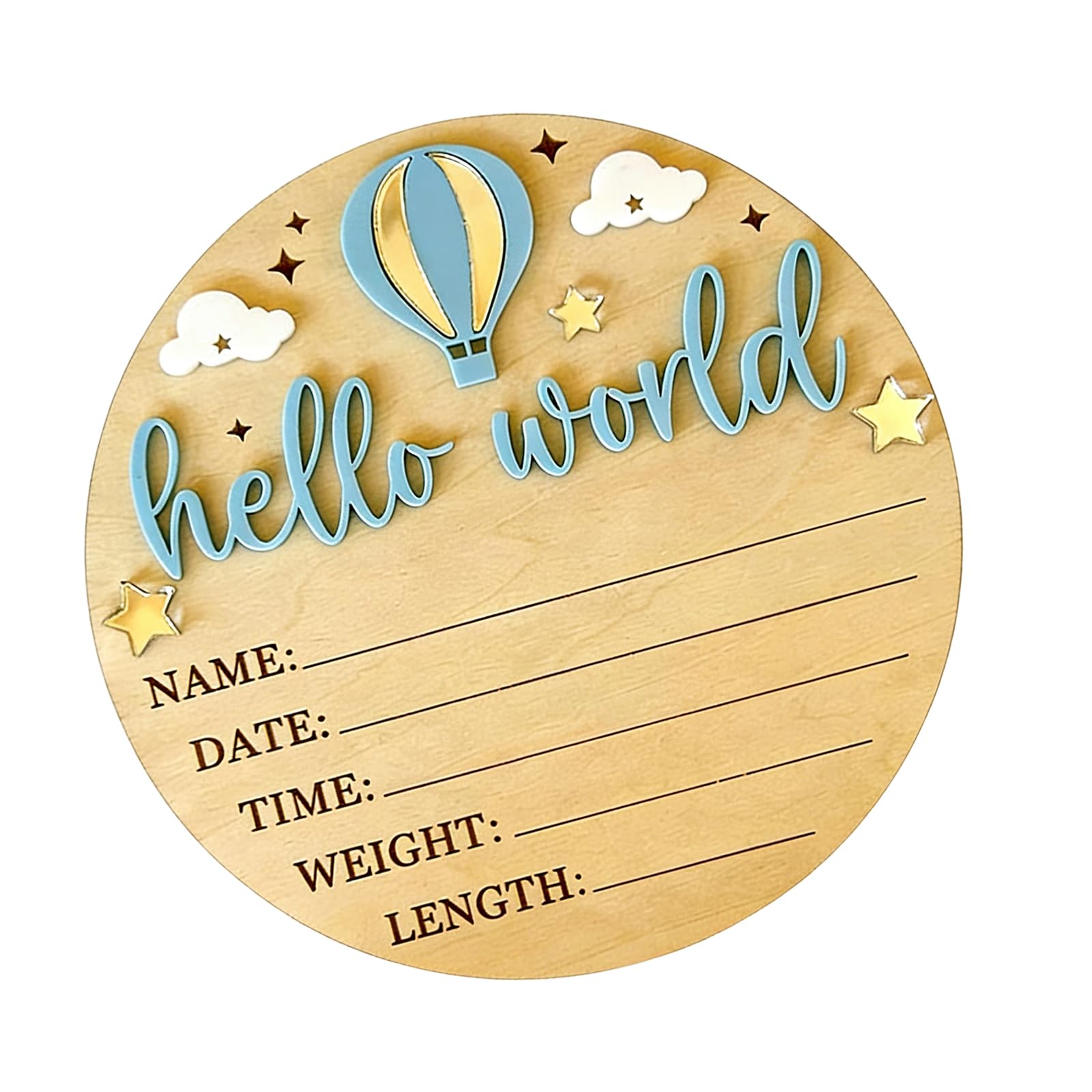 Mekalero Wooden Baby Birth Announcement Plaques with Customizable Name and Date for Nursery Decoration Baby Room Decoration Wall Hanging