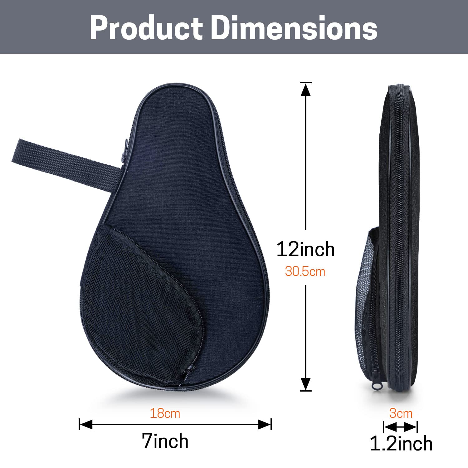 Housse Rigide EVA Pour 2 Raquettes De Ping-pong Et 6 Balles – Imperméable, Chocs, Fermeture éclair – Noir, 28x19.5x5 Cm, 178g
