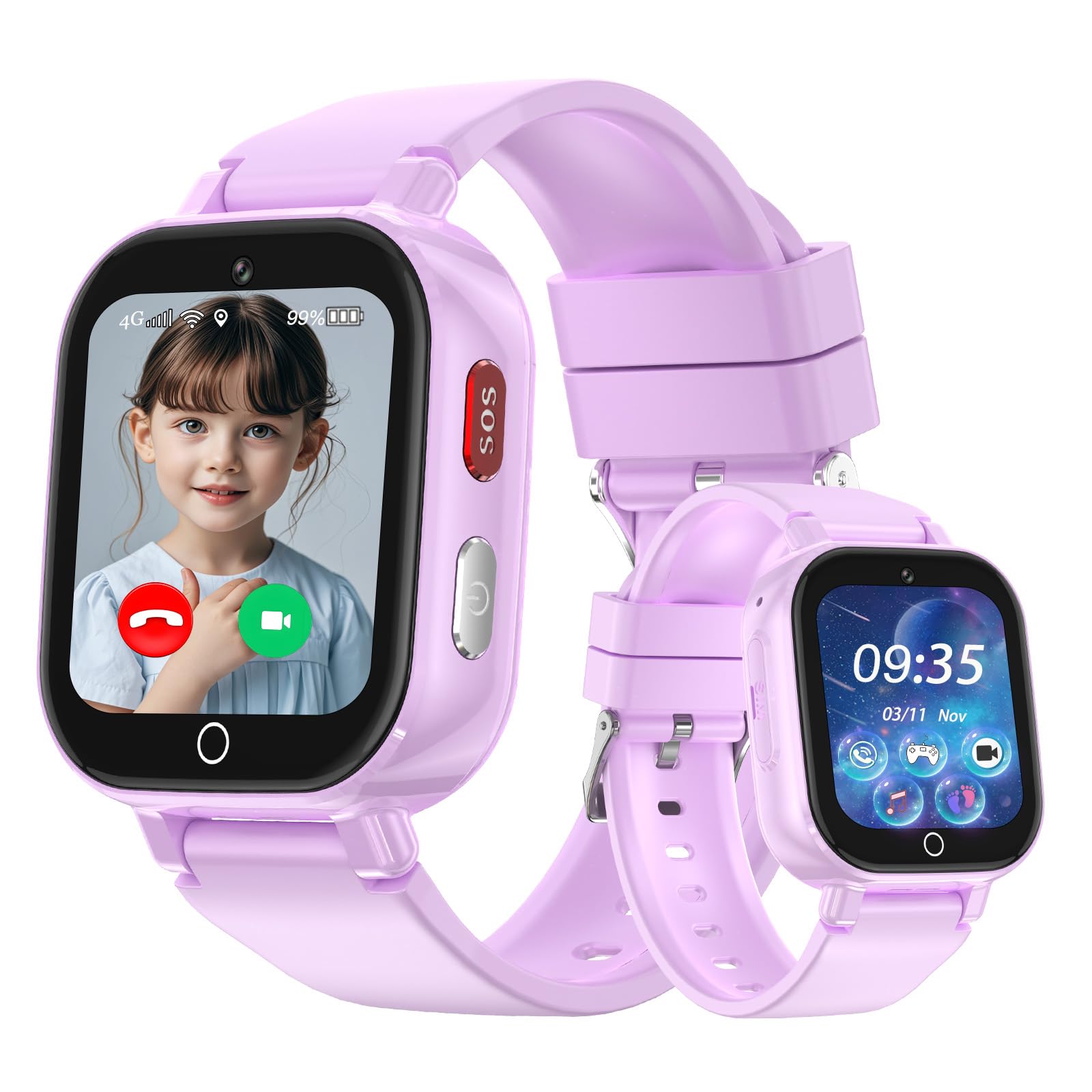 4G Smart Watch for Boy,IP68 Smartwatch Phone for Girl with GPS,SOS,Video Calls,Two-way Calls,Voice Calls,Games,WIFI,Class Mode,Smart Watch Gifts for Boys and Girls