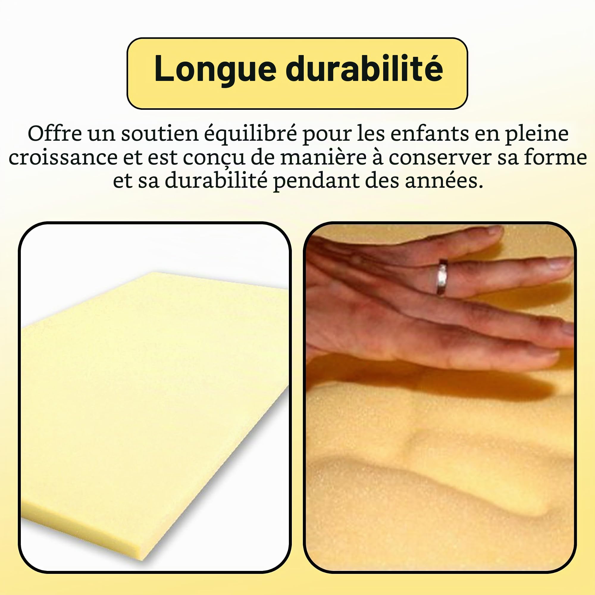 Surmatelas 70x140 | Surmatelas à Mémoire de Forme sans Housse | Soutien Ergonomique de Qualité Supérieure | sur-Matelas Moelleux et Respirant – 4 cm d’Épaisseur