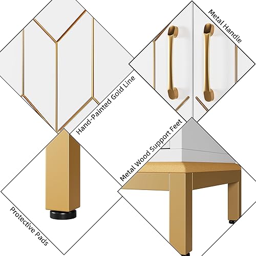 Miniatura 6 de GAOMON Accent - Armario de buffet con almacenamiento, armario de almacenamiento moderno con puertas y estantes para cocina, oficina, comedor, sala