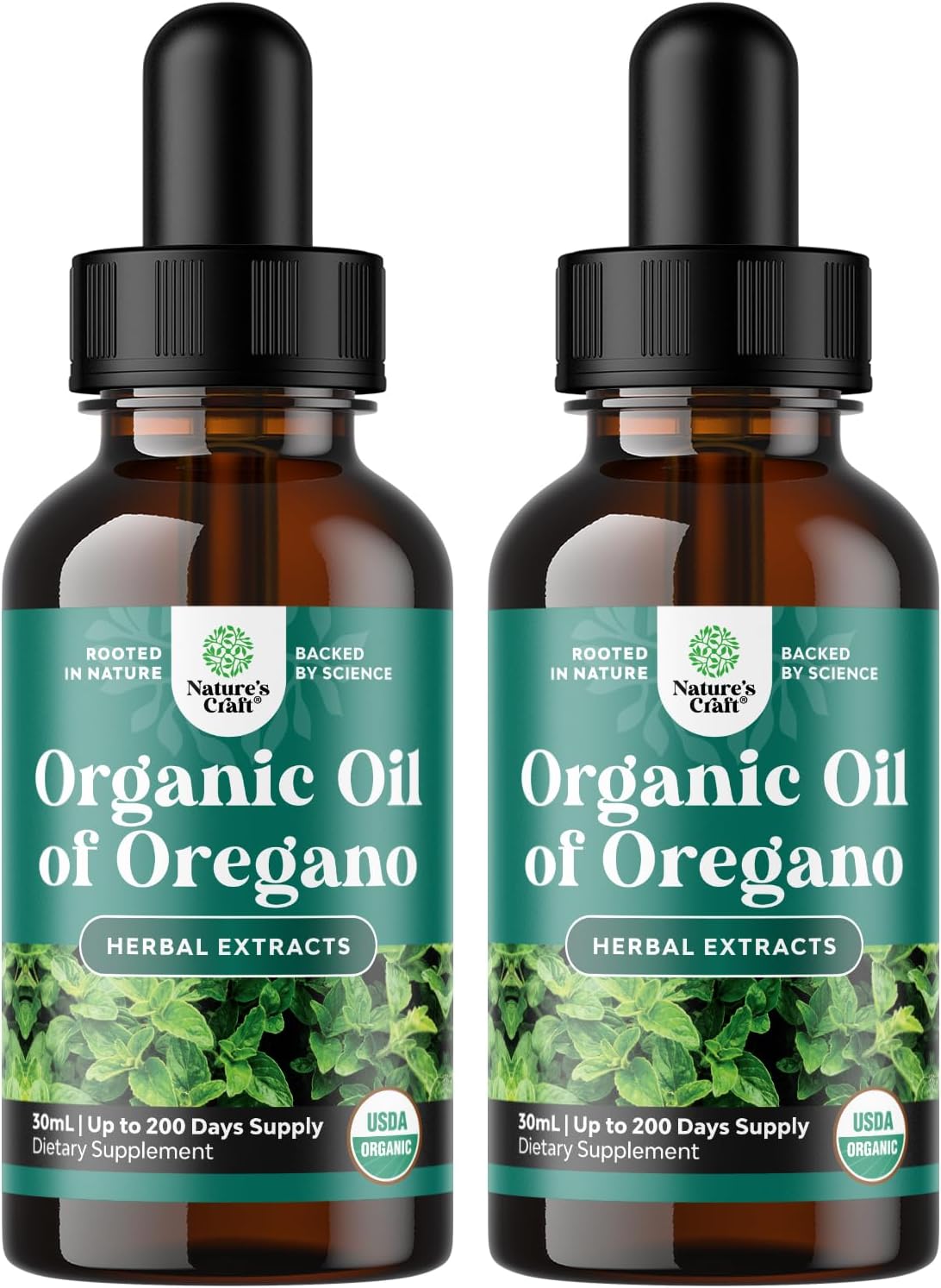 Organic Oregano Oil Drops - Concentrated Liquid Oregano with Carvacrol 60% for Digestion & Immune Support - Liquid Herbal Extract Tincture for Immune Strength & Healthy Intestines - 1 Fl Oz (2 pack)