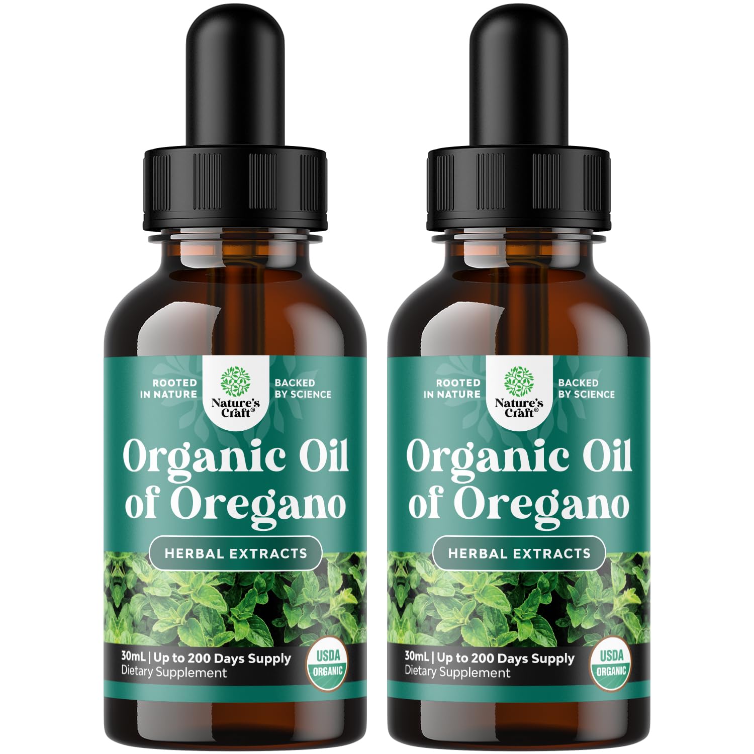 Organic Oregano Oil Drops - Concentrated Liquid Oregano with Carvacrol 60% for Digestion & Immune Support - Liquid Herbal Extract Tincture for Immune Strength & Healthy Intestines - 1 Fl Oz (2 pack)