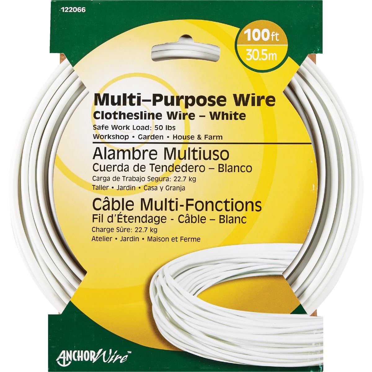 HILLMAN ANCHOR WIRE 100 Ft. #5 Multi-Purpose Clothesline - 1 Each