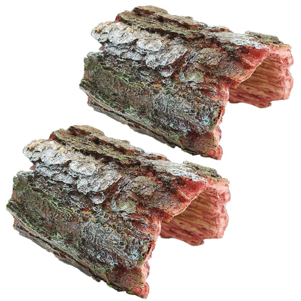 Bearded Dragon Hideouts Reptile Hides Habitat Décor Bark Bends 2 Packs