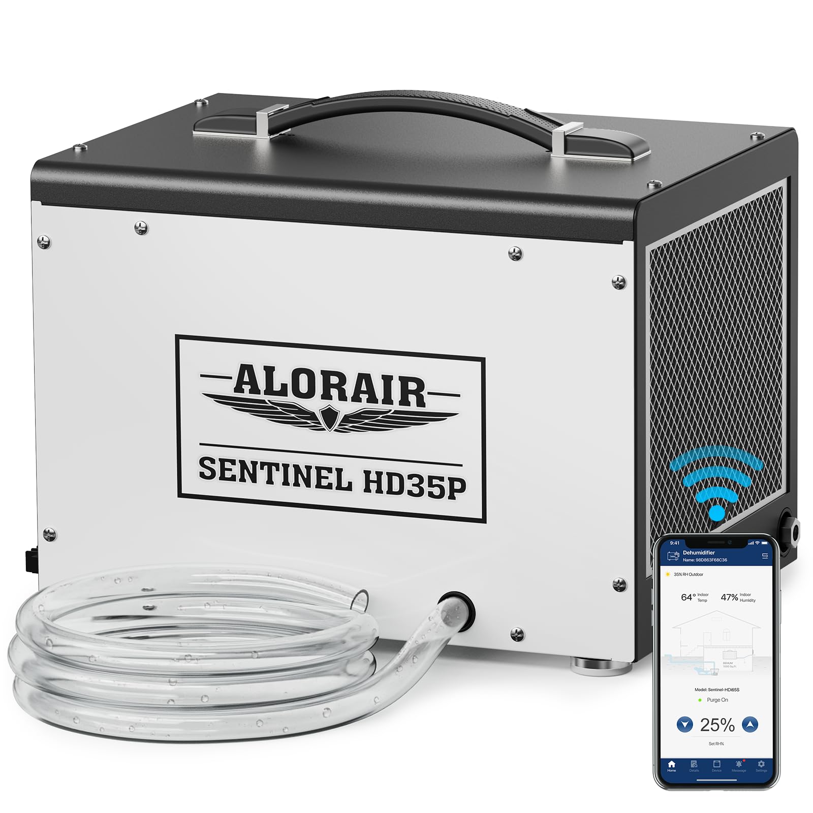 ALORAIR Smart Wi-Fi 70 Pints Crawlspace Dehumidifier with Pump Compact Unit