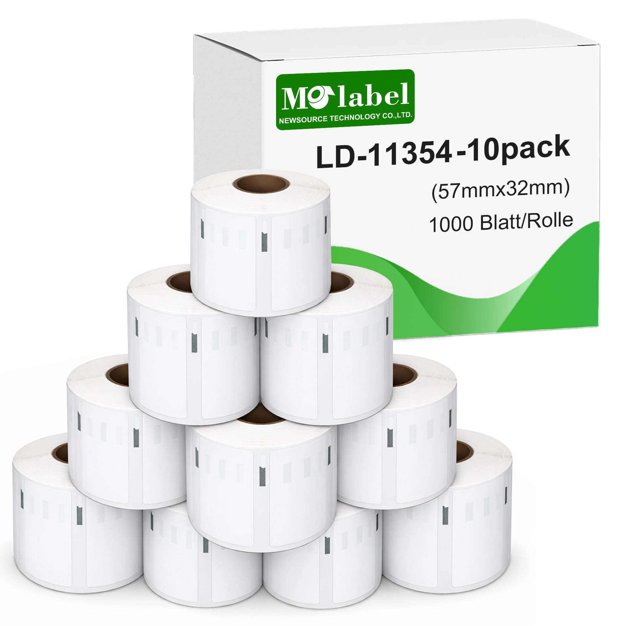 Lot de 10 Rouleaux Compatibles avec Dymo 11354 S0722540 57mm x 32mm