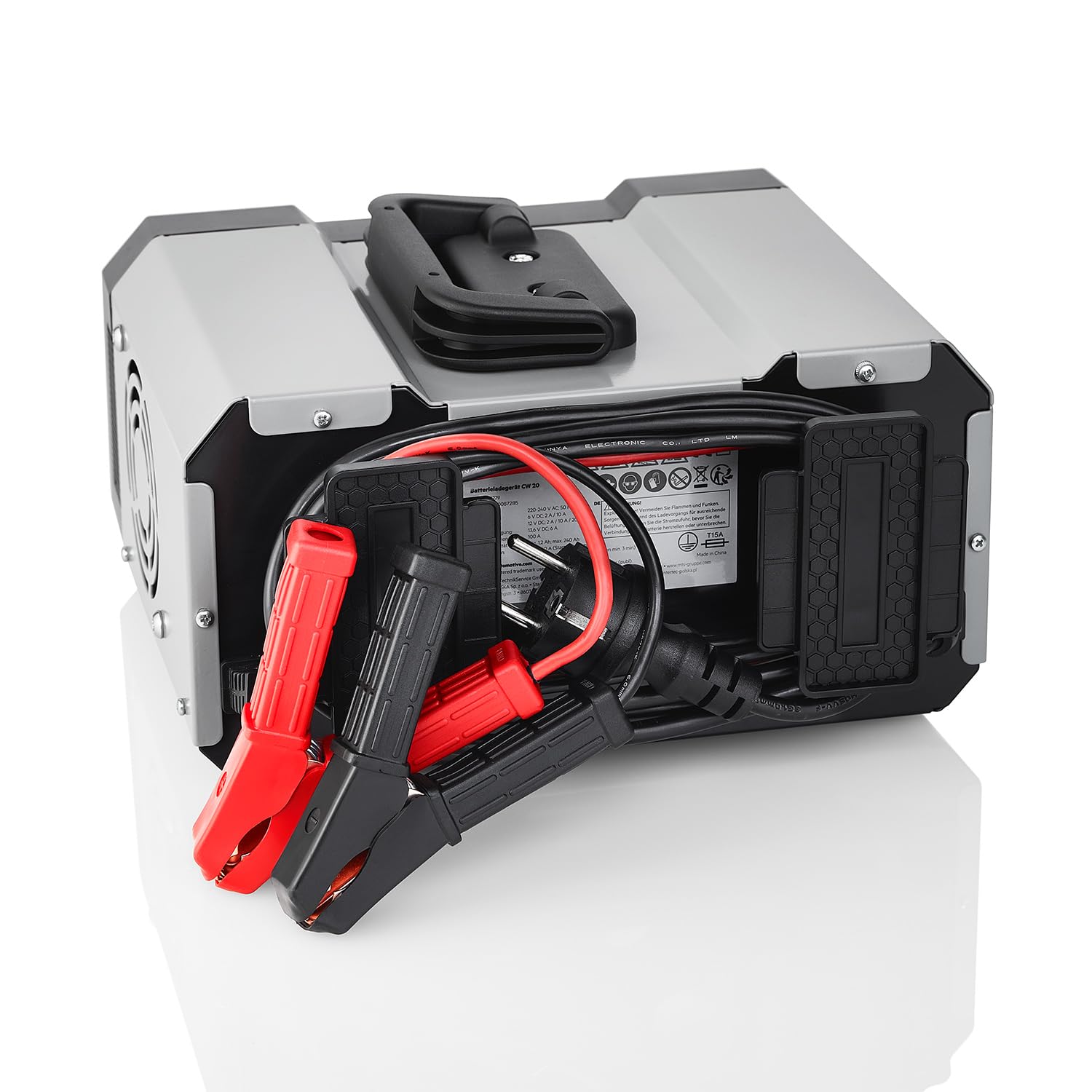 AEG Batterieladegerät CW20, für 6/12 V Batterien, 20A, automatische Ladefunktion, umfangreicher Sicherungsschutz, Erhaltungsfunktion, Ladestatusanzeige in Prozent, LED-Display