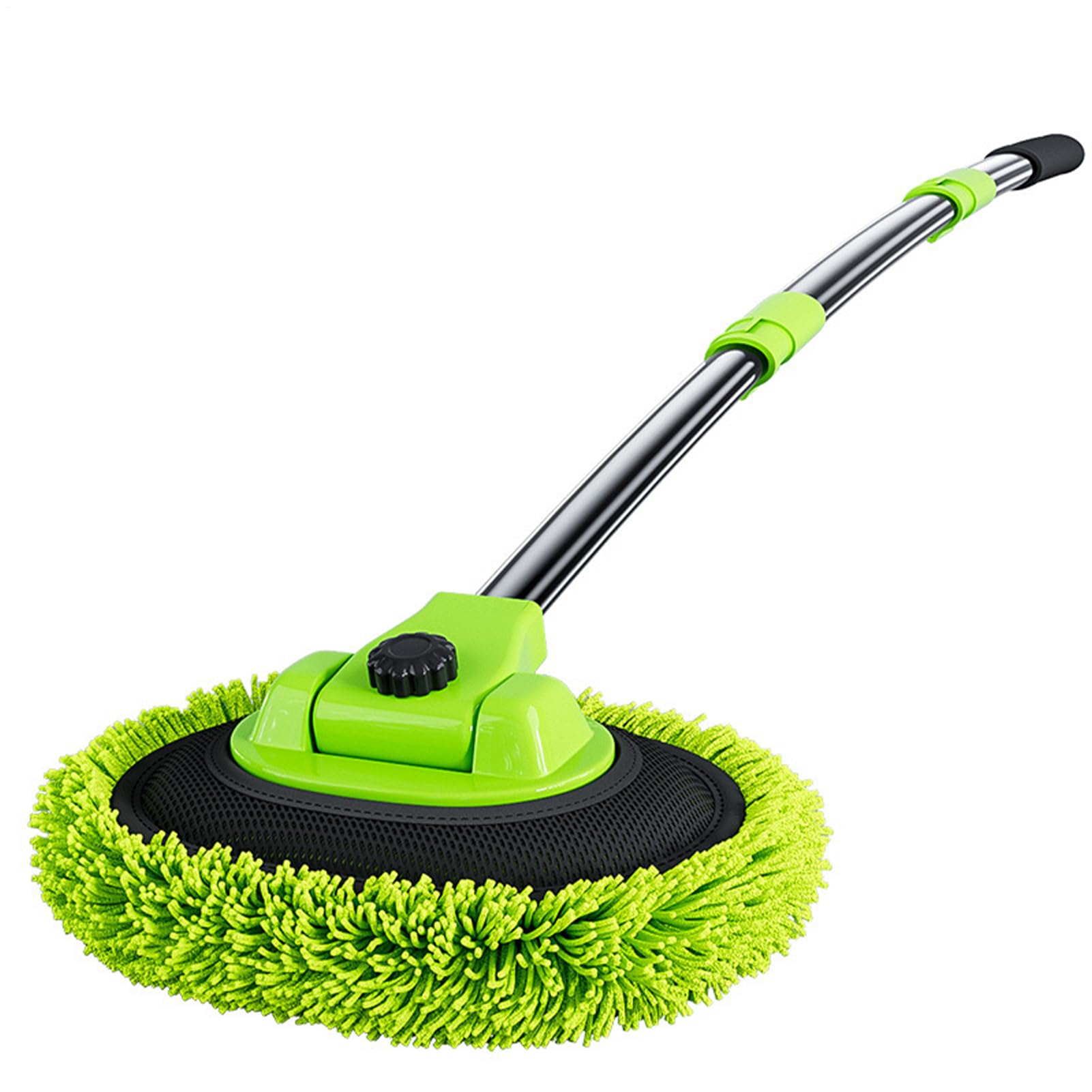 Szczotka do mycia samochodu z uchwytem, szczotka do mopa do mycia samochodu - Zakrzywiony mop do mycia pojazdu | Narzędzie do usuwania pyłu z mikrofibry szenilowej do ścian, sufitów, płytek i podłóg