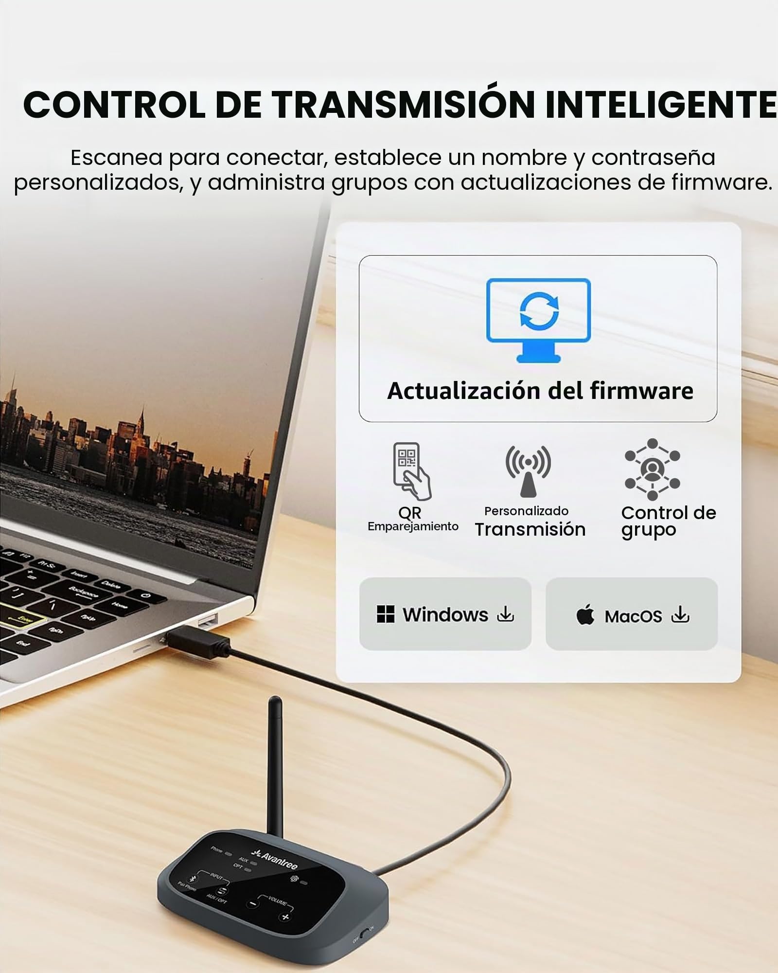 Avantree AuraPlex MX – Sistema de Audio Auracast para Iglesias, Compatible con Dispositivos Auracast, 1 transmisor y 10 receptores, Ampliable, Alcance de 100m para aulas y Eventos