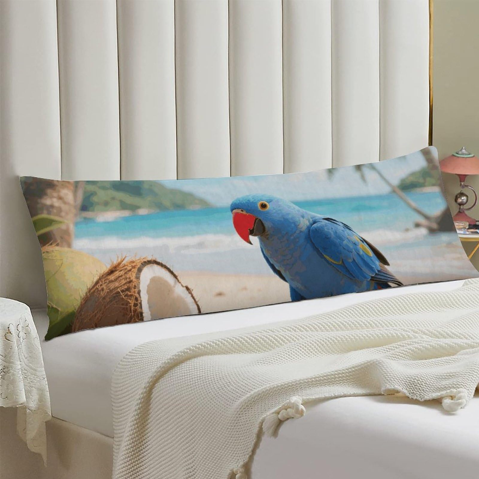 Body Pillow Cover 20x54 Long Pillow Case with Invisible Zipper Breathable Microfiber Ropical Parrot Pillowcase Soft Cozy Protector for Bedroom Couch Sofa Bed Home Decor All Seasons