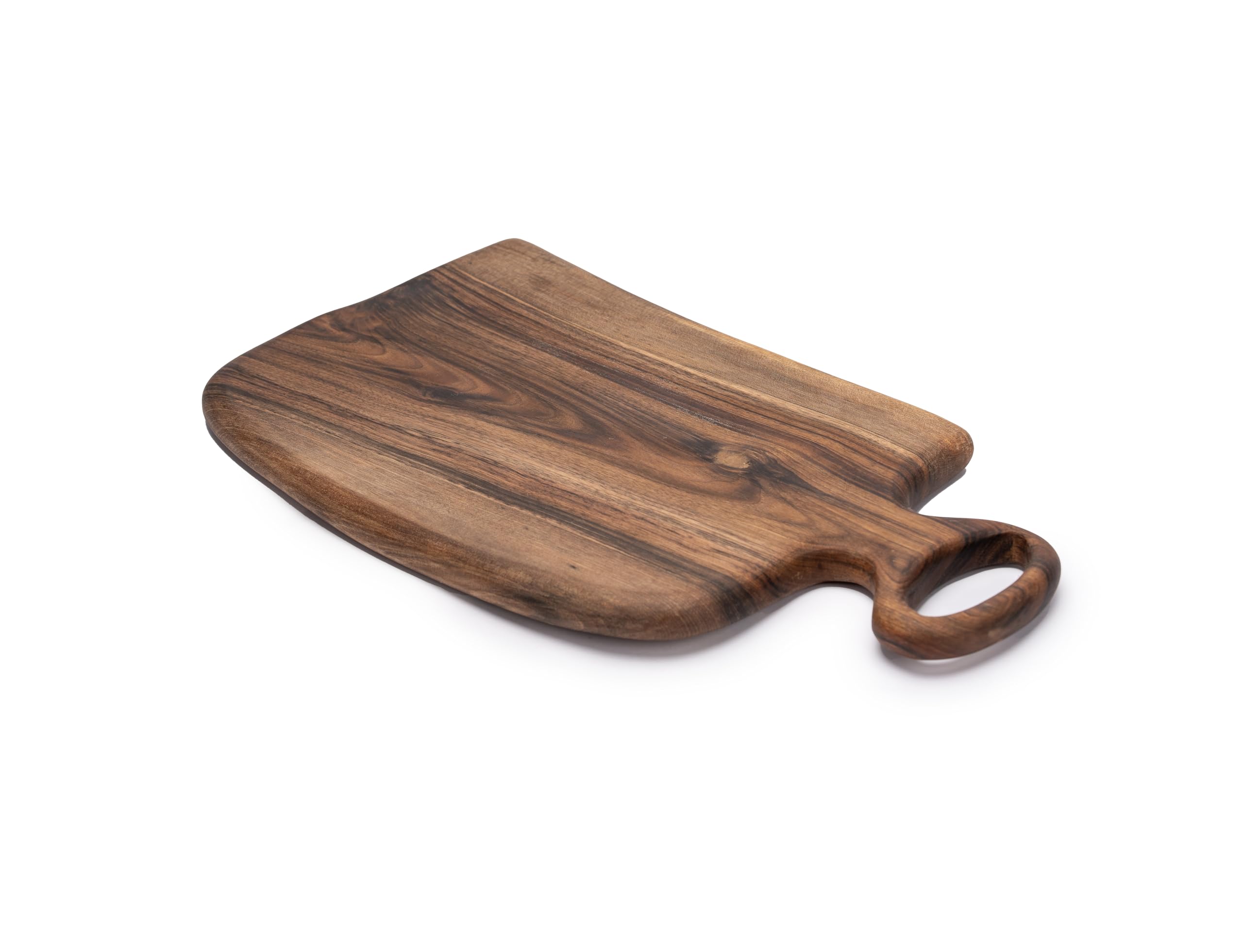 Tabla de Cortar de Nogal Artesanal con Mango, 40 cm, Marrón
