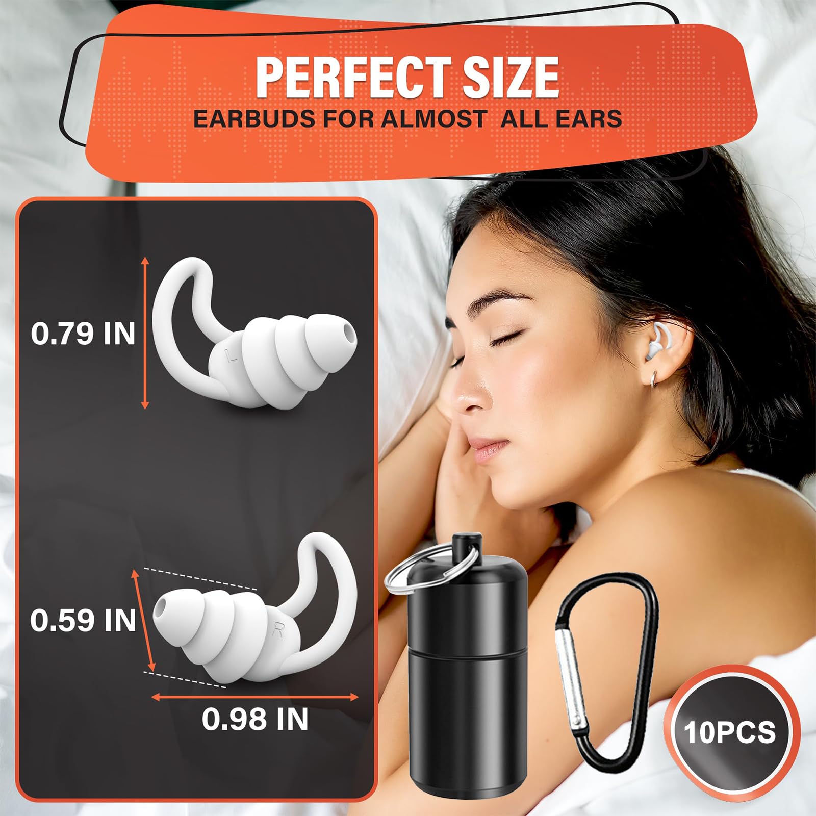 3 Paires Bouchon Oreille, Bouchon Anti Bruit Matériau en Silicone Souple, Bouchons D'oreilles pour Dormir Anti Bruit 38dB, Super Doux et Réutilisables, pour Concerts, Travailler, Voyager