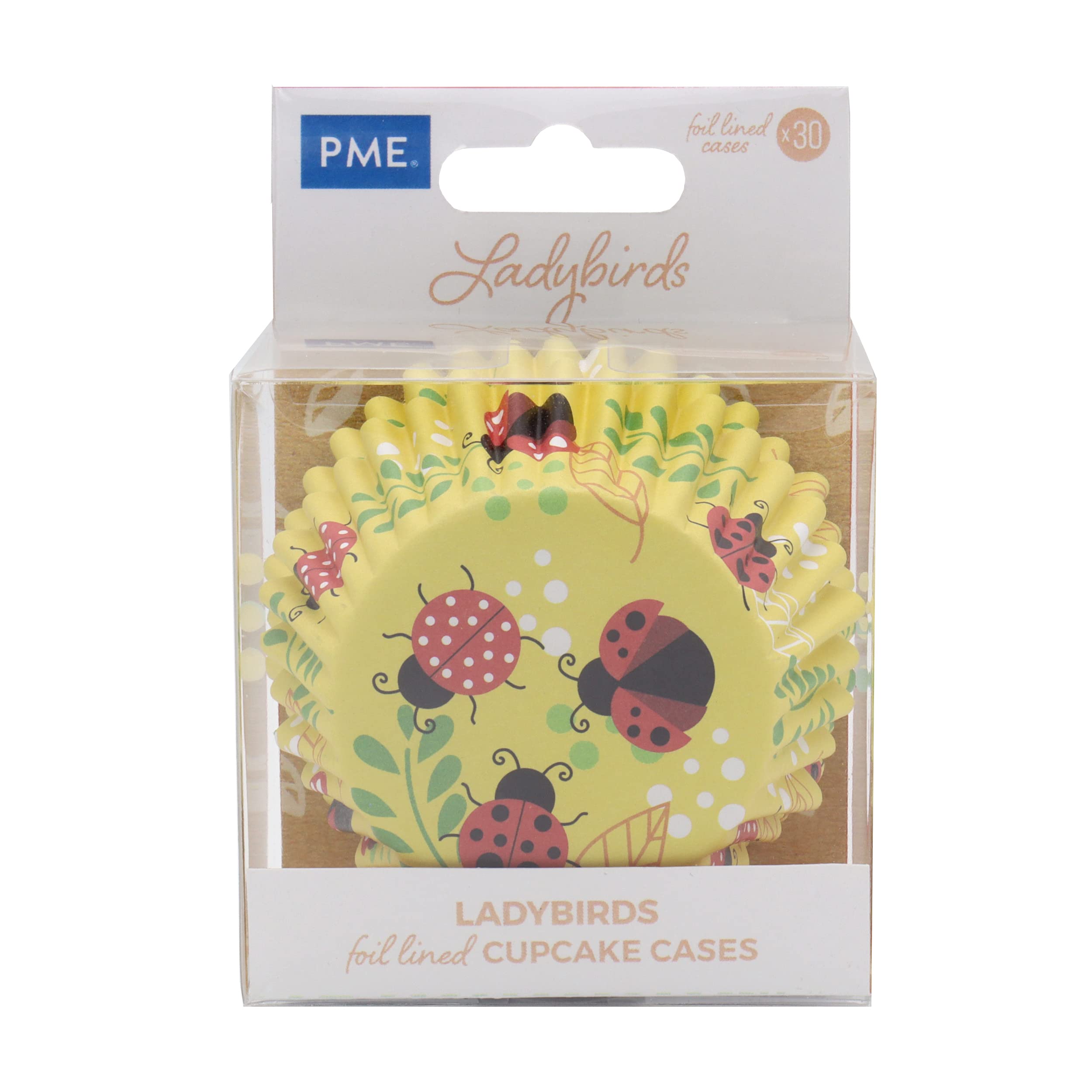 Pme Yellow Ladybird Foil Baking Cups Pack Of 30