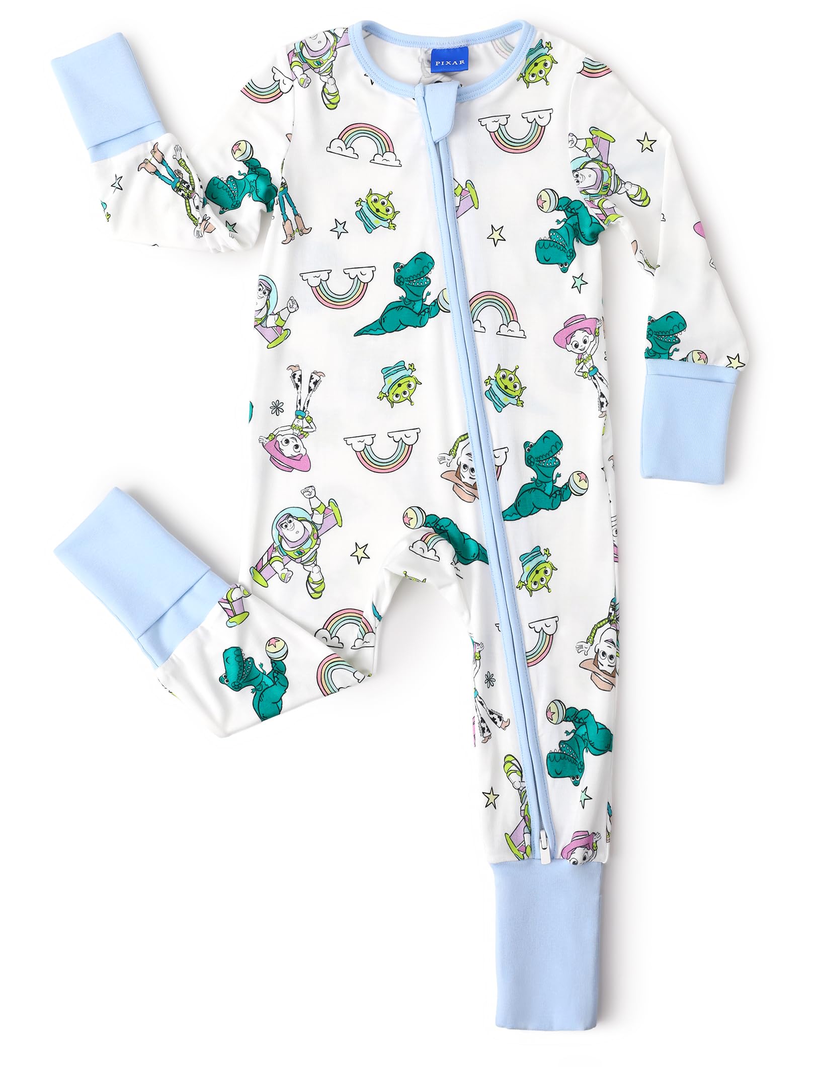 Disney Baby Viscose Made from Bamboo 2-Way Zipper Footie Outfit NB to Inf