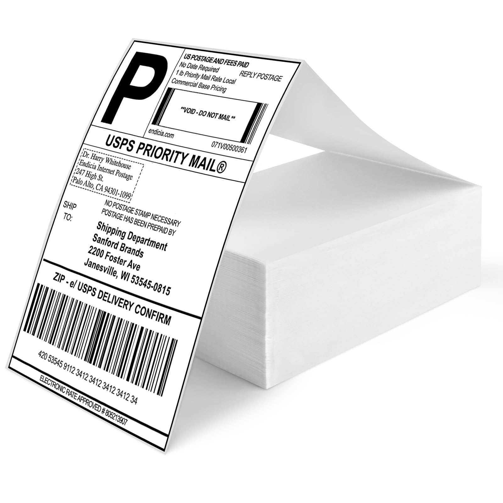 GuKKK Etiquetas Térmicas Directas de 4 "x 6", 500 Etiquetas de Dirrección Etiquetas de Envío, Etiquetas Térmicas Autoadhesivas para DHL, UPS, DPD-100 x 150 mm