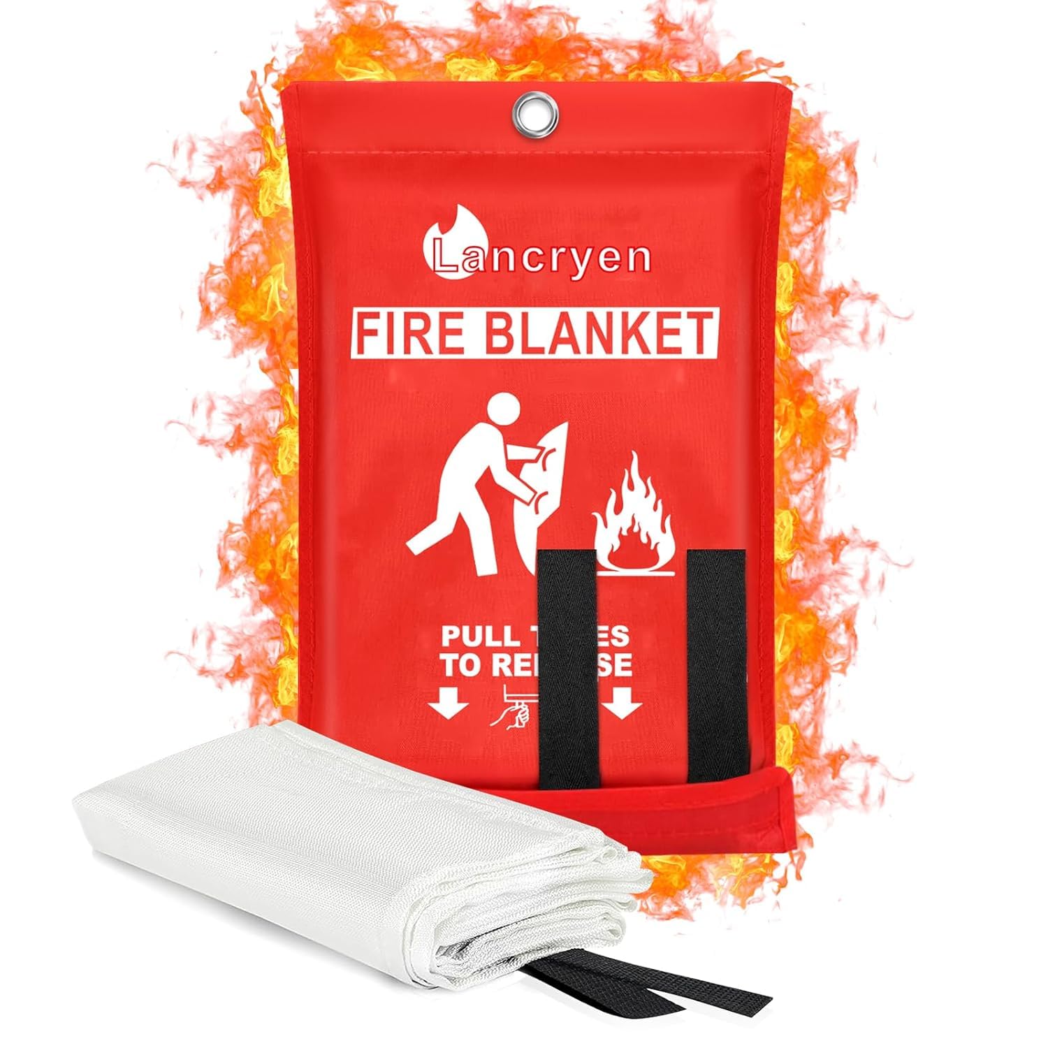 Sinbyuer Emergency Fire Blanket with Quick Release Case – Reusable Fiberglass Fire Blanket, Flame Retardant Easy to Use Safety Equipment for Home, Kitchen, Office, Car, and Outdoors, Pack of 1-image-48