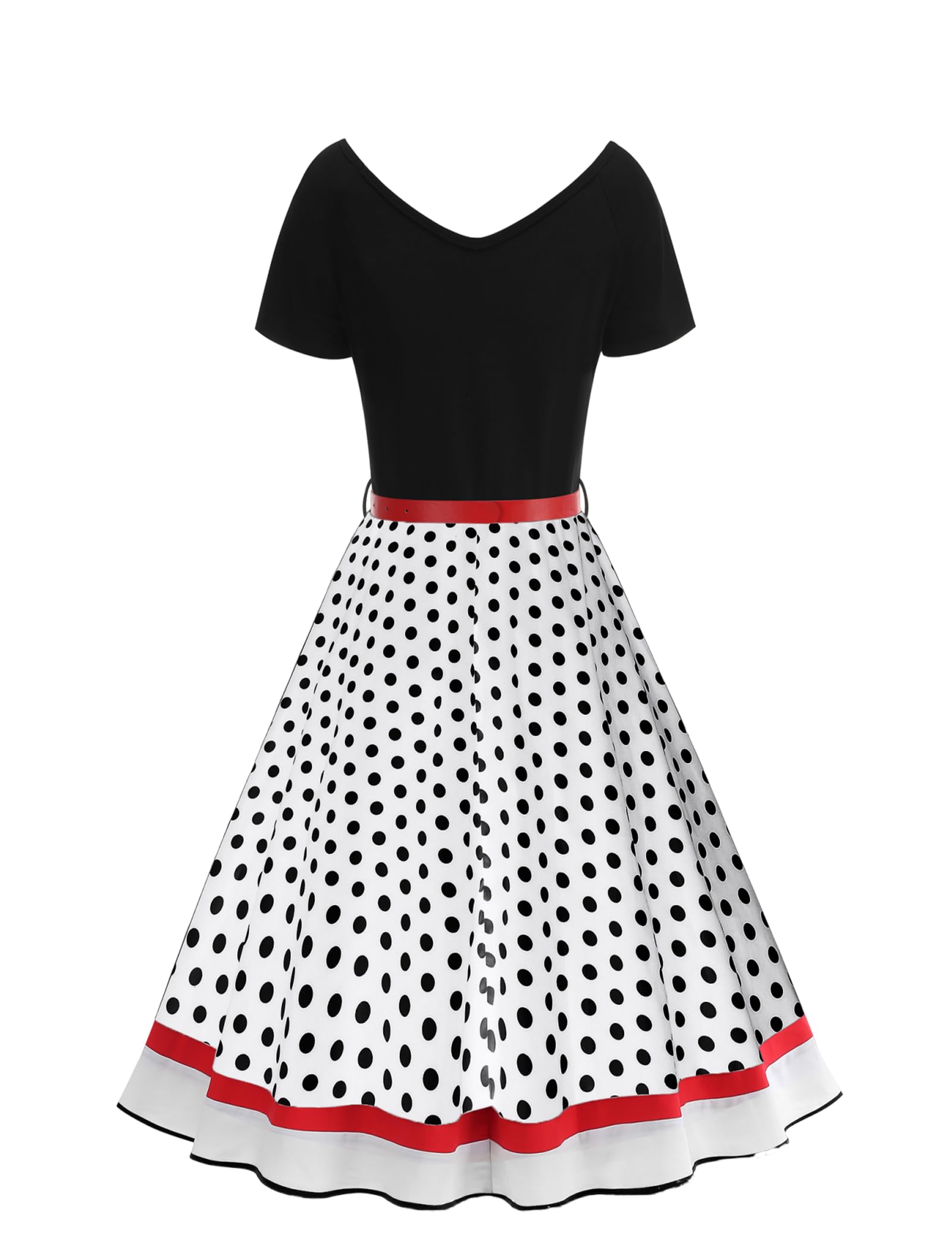 Odizli Robes Rockabilly pour femme années 50 vintage été manches courtes polka pois swing longueur genou robe coctail avec bandeau