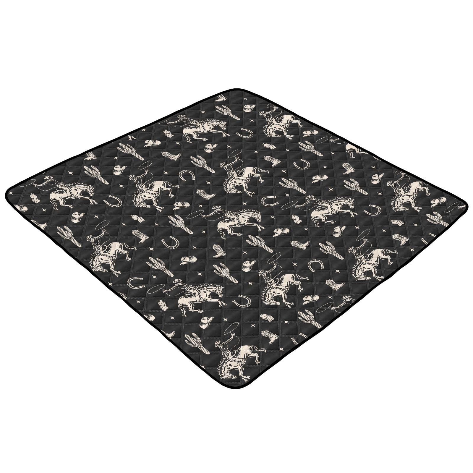 Selerdon Baby Play Mat Cowboy Western Cactus Vintage 50