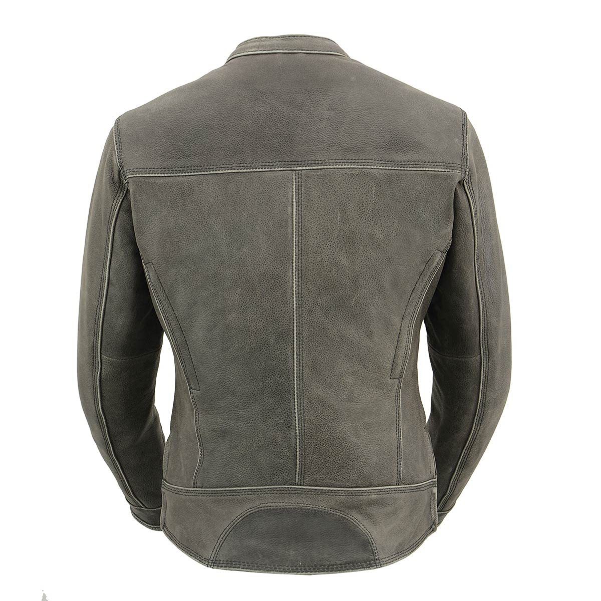 Milwaukee Leather MLL2550 Womens Scooter Distressed Grey Leather Motorcycle Riding Vented Jacket — view 3