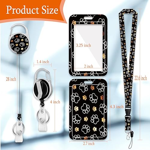 Miniatura 2 de Soporte para tarjetas de identificación con cordón, clip retráctil para carrete de identificación para enfermera, médico, correa de cordón