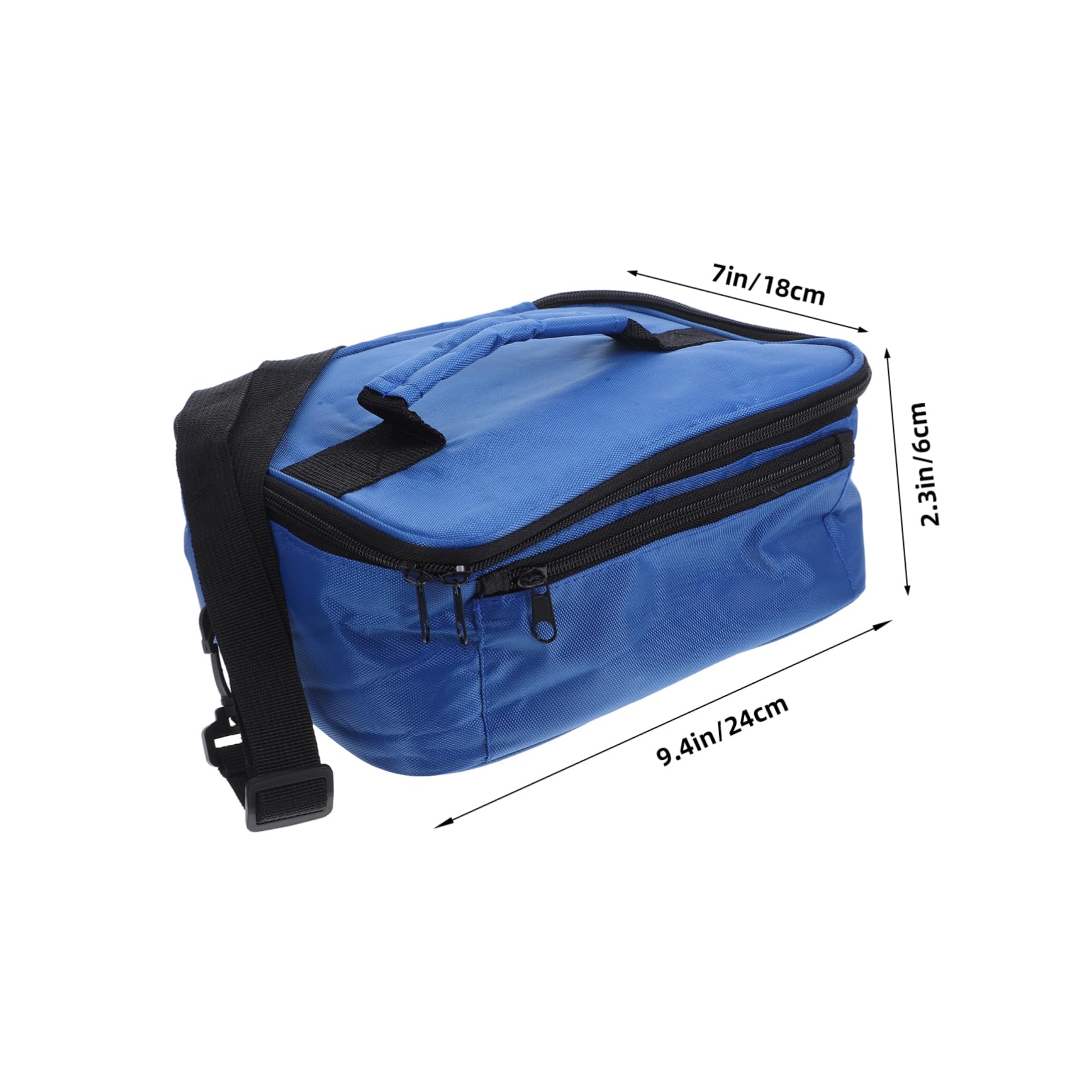 Luxshiny Bolsa Térmica para Almuerzo y Calefacción 12v Coche, Tamaño Compacto, Oxford Resistente, Calentador Eléctrico Uniforme, para Viajes y Oficina, Bolsa Aislante Portátil Azul