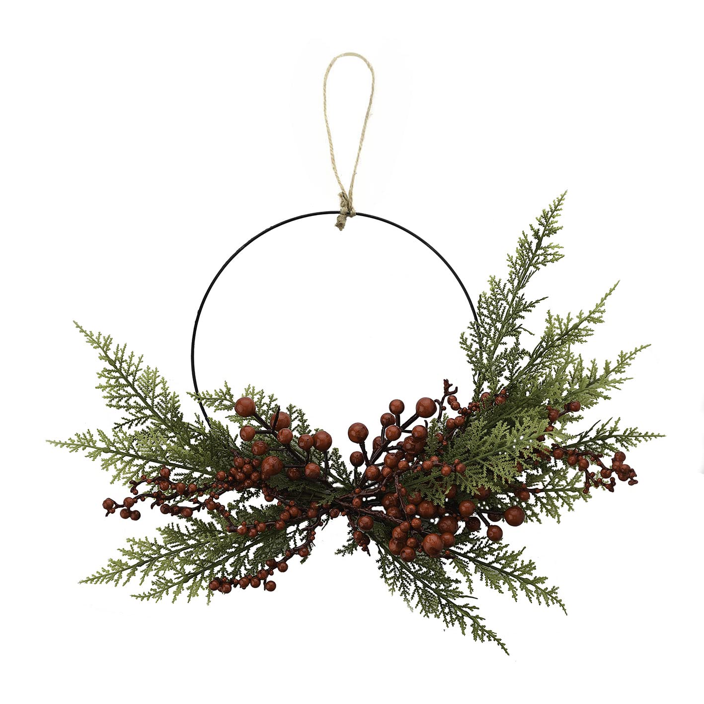 Large Winter Berries Foliage Christmas Hoop Wreath 45cm